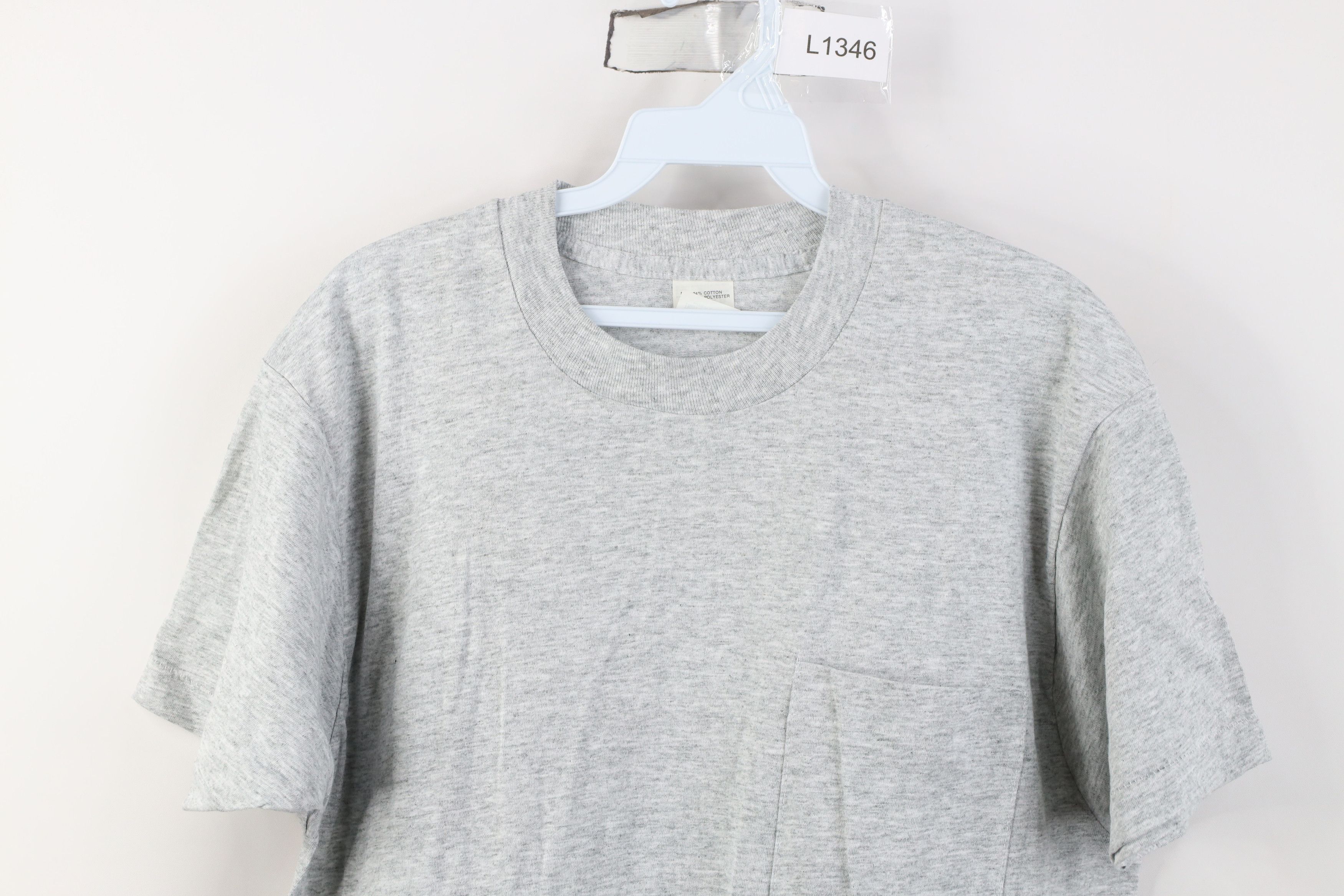 Vintage Vintage 90s Streetwear Short Sleeve Pocket T-Shirt Gray USA Size US L / EU 52-54 / 3 - 2 Thumbnail