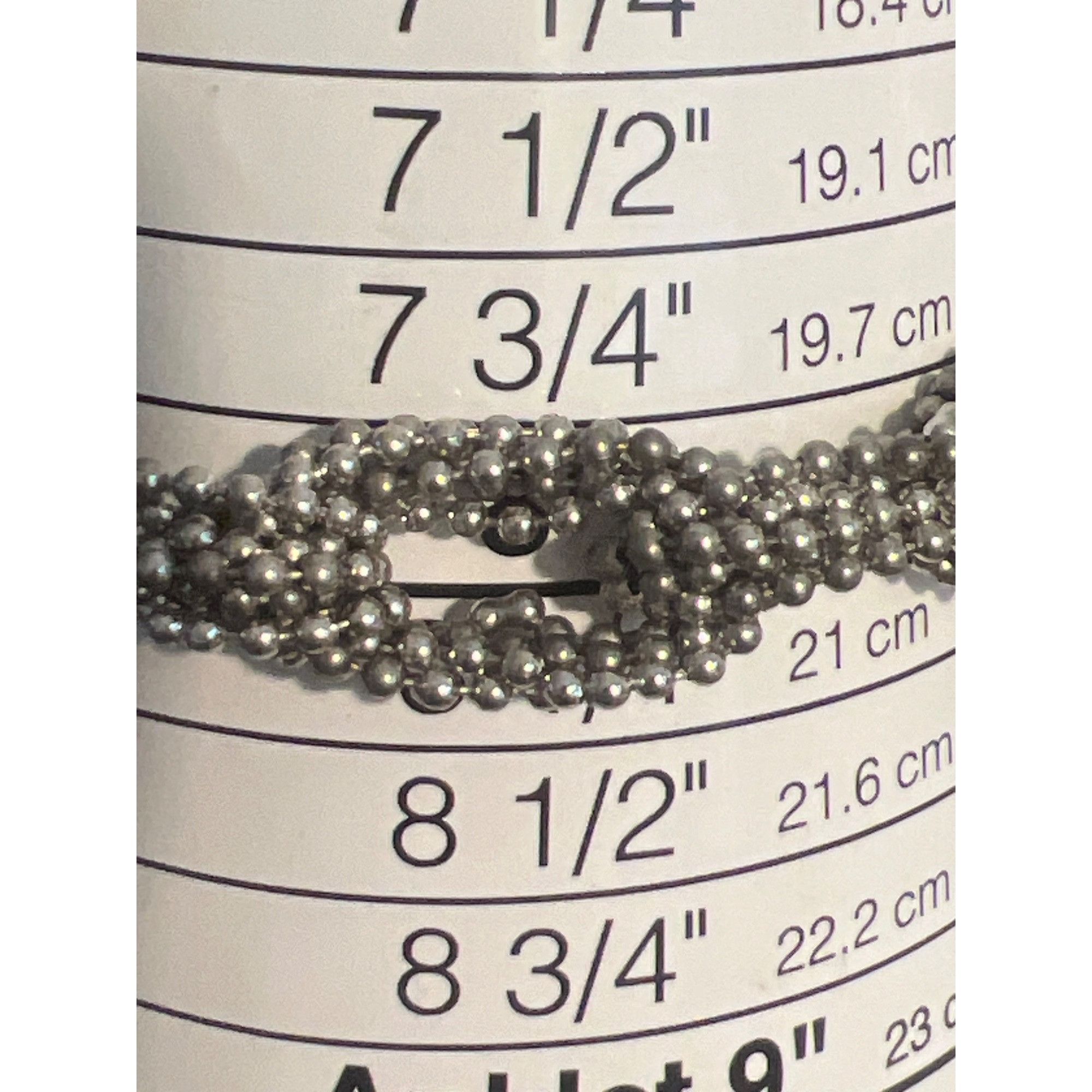 Other Vintage Silver Tone Beaded Multi-Strand Bracelet Chain Link Size ONE SIZE - 4 Thumbnail