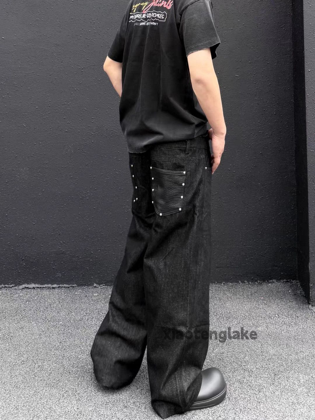 Jean xtl double waist Balenciaga rickowens style baggy jeans Size US 33 - 6 Thumbnail