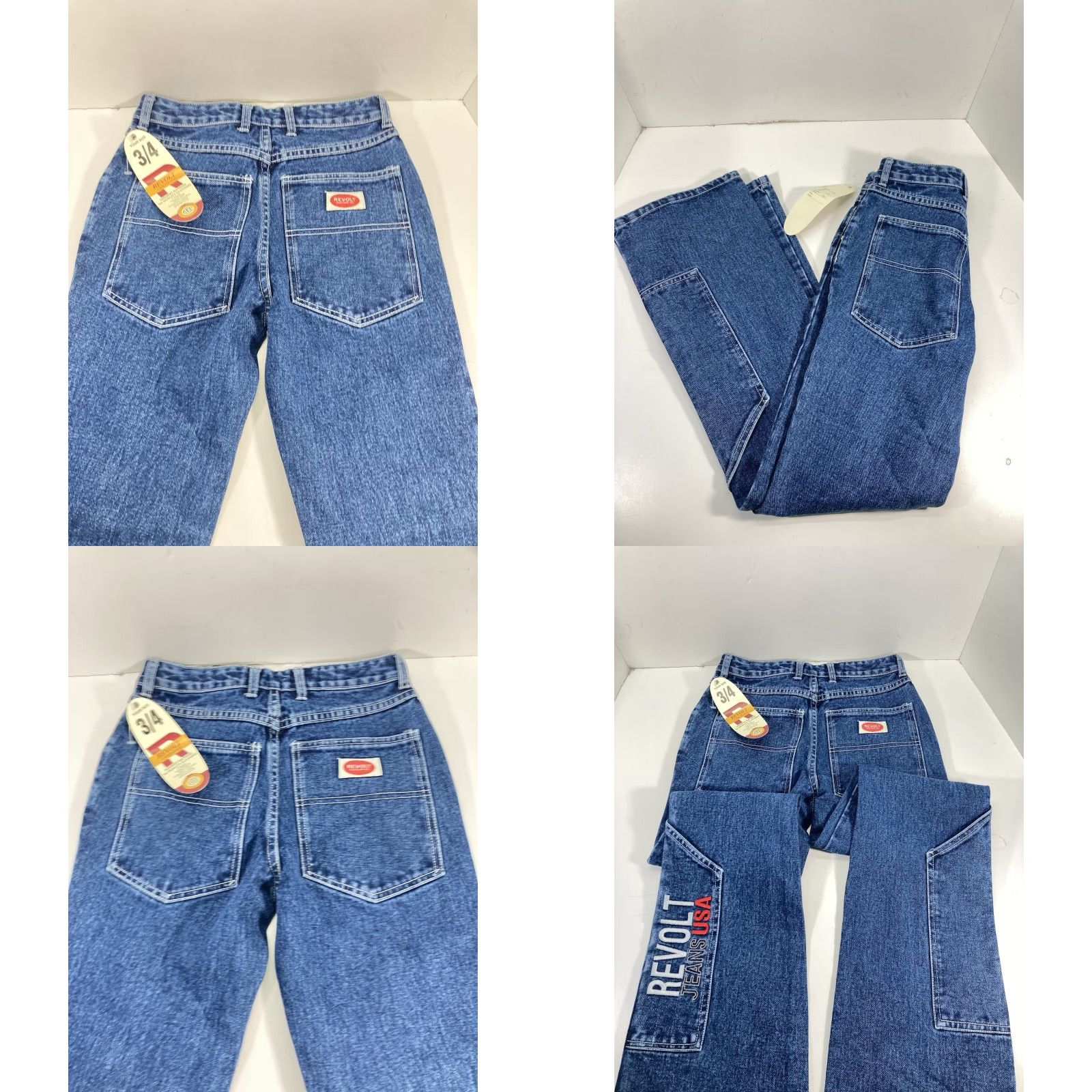 Denime VINTAGE Revolt Jeans Women 26x30 Blue Denim 100% Cotton Bootcut Flair Fit NWT NOS Size 26" / US 2 / IT 38 - 9 Thumbnail