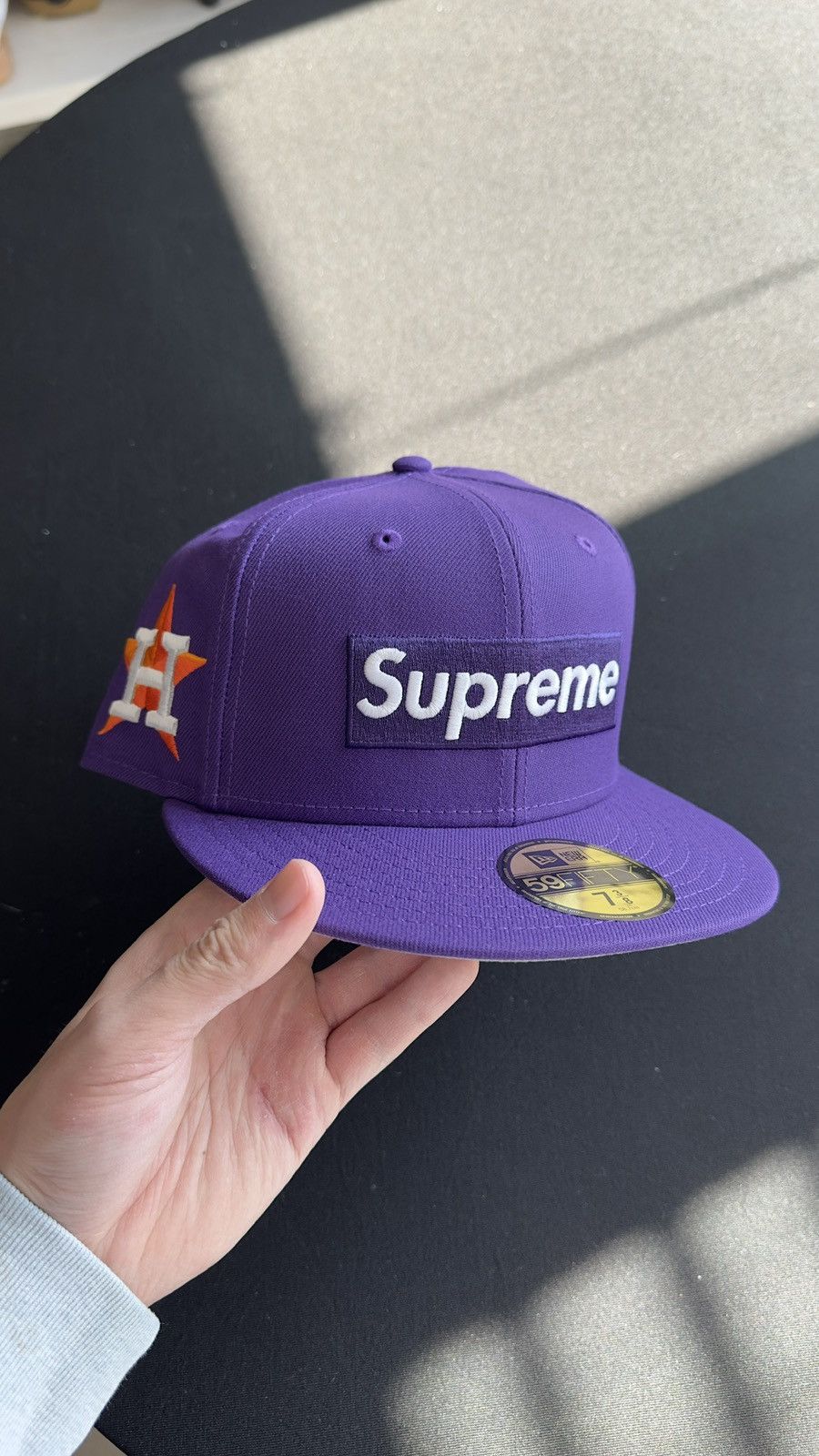 Supreme x MLB Houston Astros Box Logo Fitted Purple 7 3/8