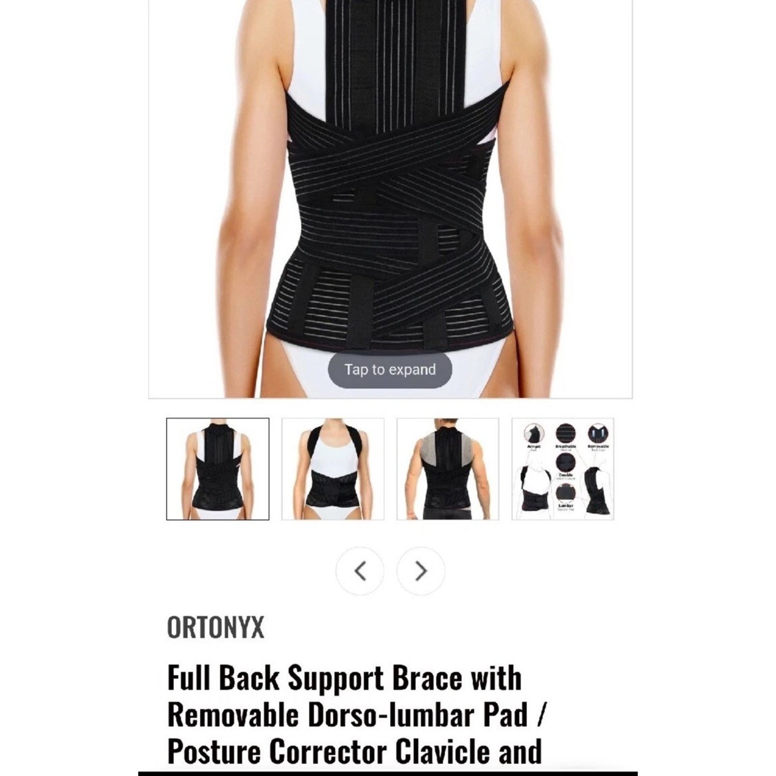 & Other Stories Ortonyx Comfort Posture Shoulder Support Back Brace M Size ONE SIZE - 2 Thumbnail