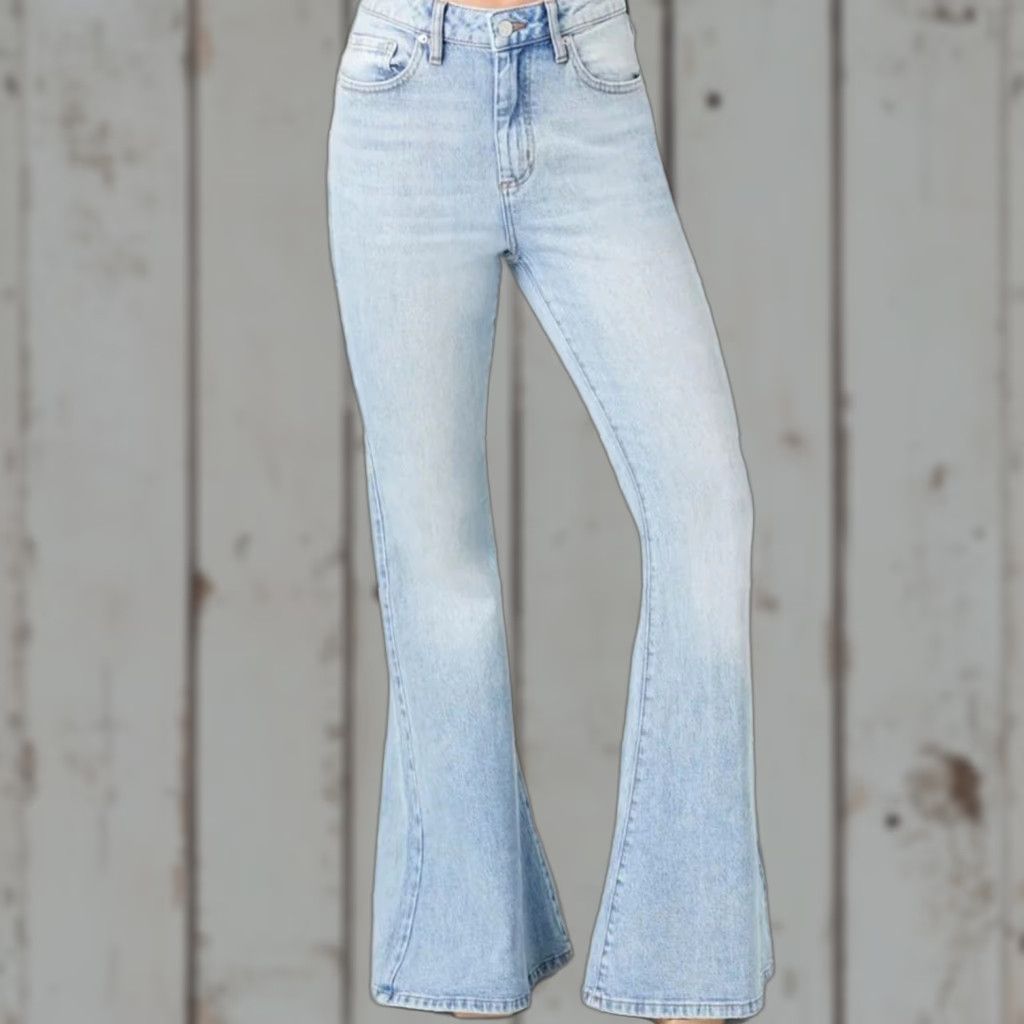 Forever 21 FOREVER 21 Jeans Women's Size 30 Blue High Rise Slim Fit Flared Hippie Boho Jeans Size 30" / US 8 / IT 44 - 1 Thumbnail