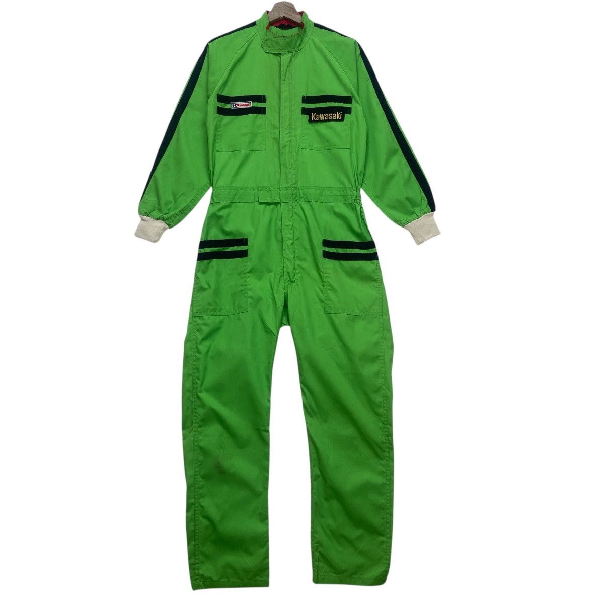 Japanese Brand Vintage Japanese Brand Kawasaki Racing Coveralls Overalls Size US 30 / EU 46 - 2 Thumbnail