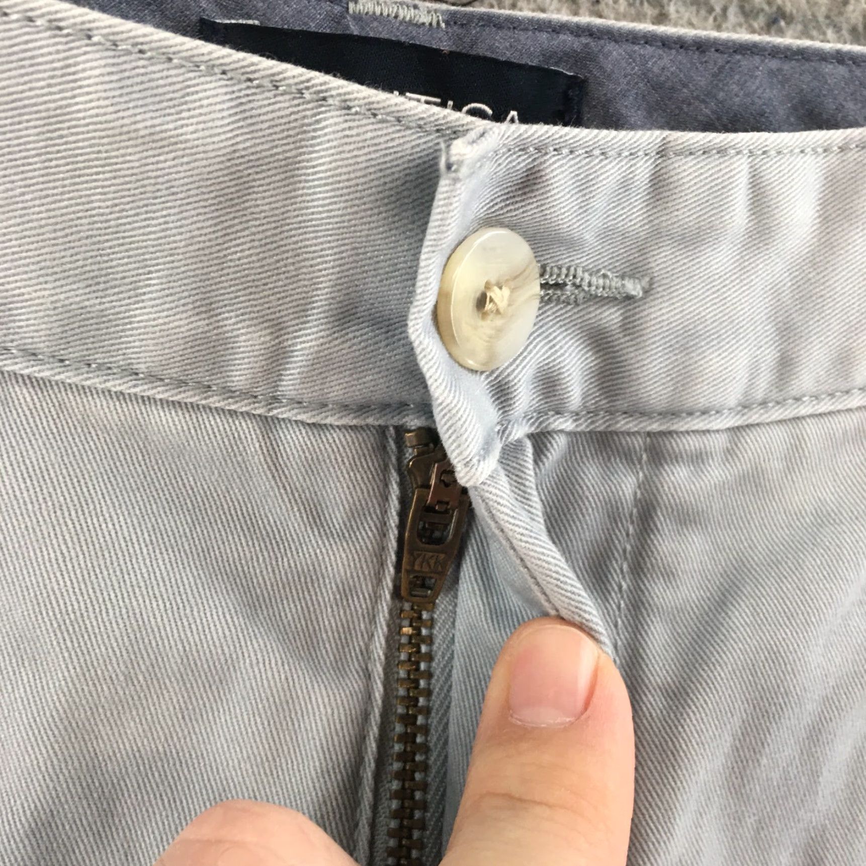 Nautica Nautica Chino Shorts Mens 38W Gray Cotton Pull On Zip Fly Button Front Casual Size US 38 / EU 54 - 4 Thumbnail