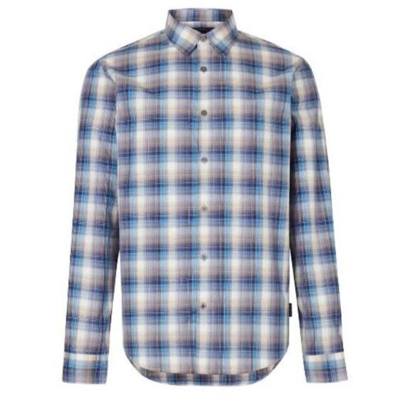 John Varvatos John Varvatos Mens Blue Plaid Collared Lightweight Button Up Size US XXL / EU 58 / 5 - 11 Thumbnail