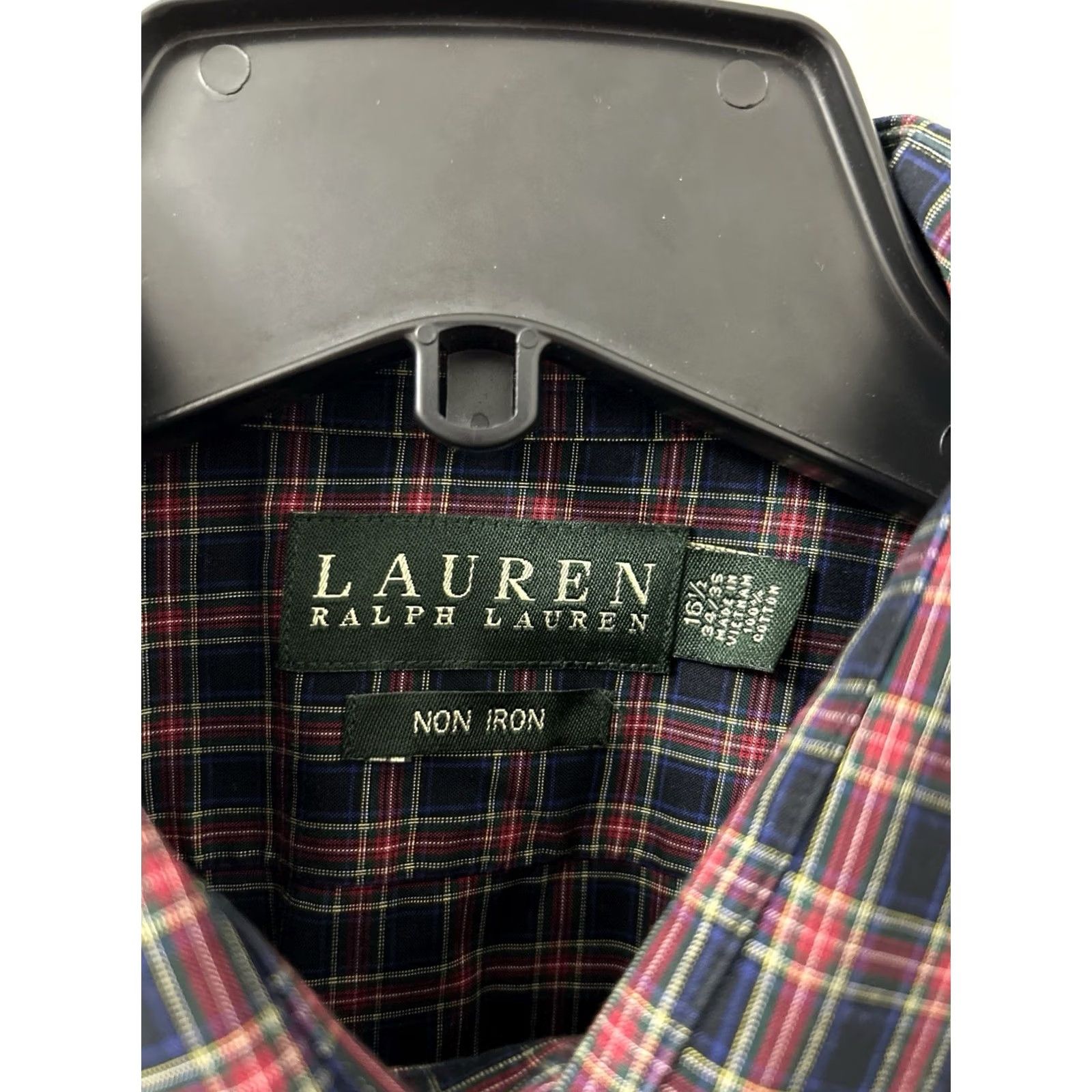 Ralph Lauren Lauren Ralph Lauren Shirt Mens 16.5 Black Red Plaid Non Iron Button Up L/S Shirt Size US XL / EU 56 / 4 - 6 Thumbnail