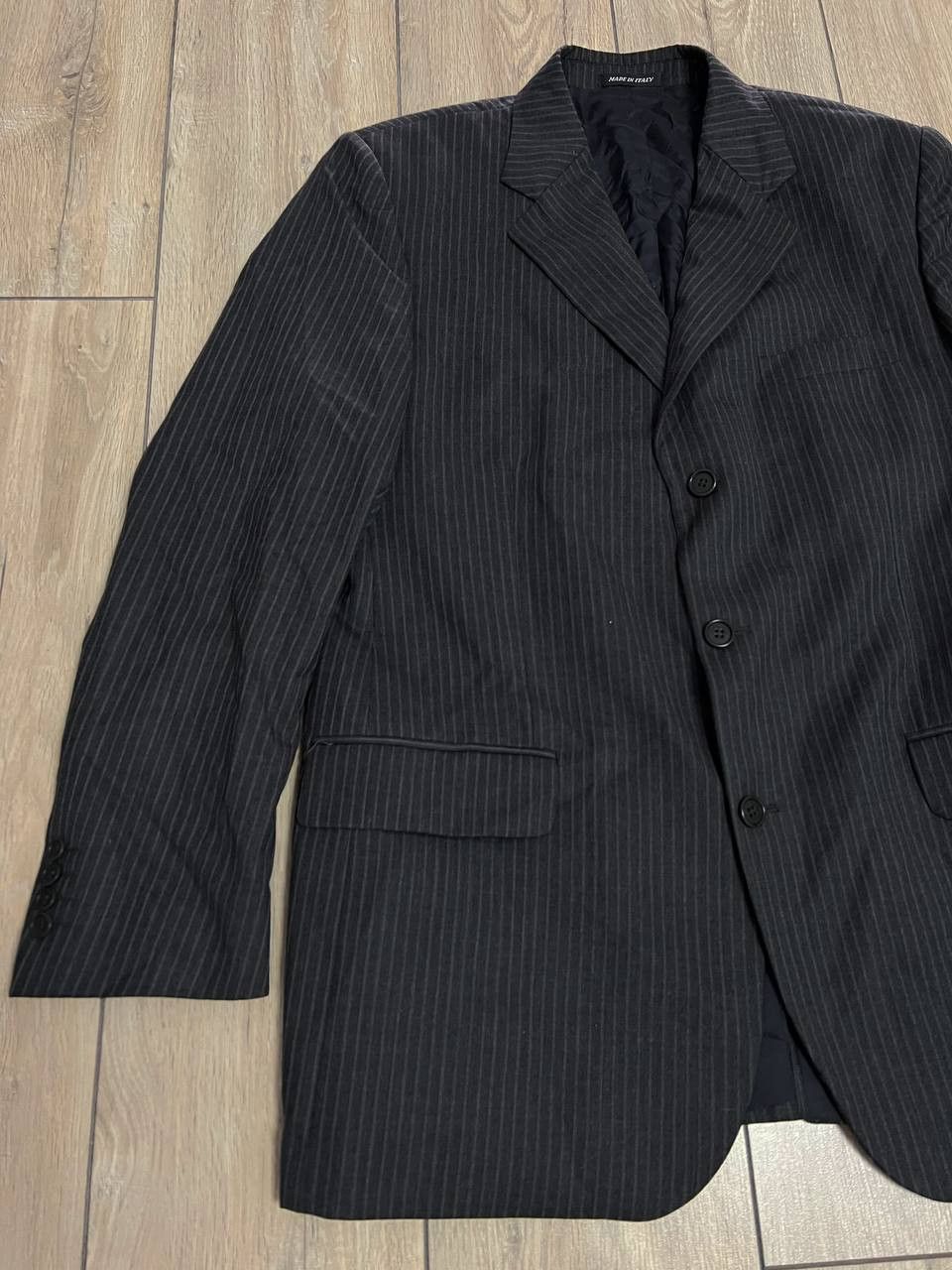 Yves Saint Laurent Vintage YSL Gray Blazer White Striped yves saint laurent Size 54R - 10 Thumbnail