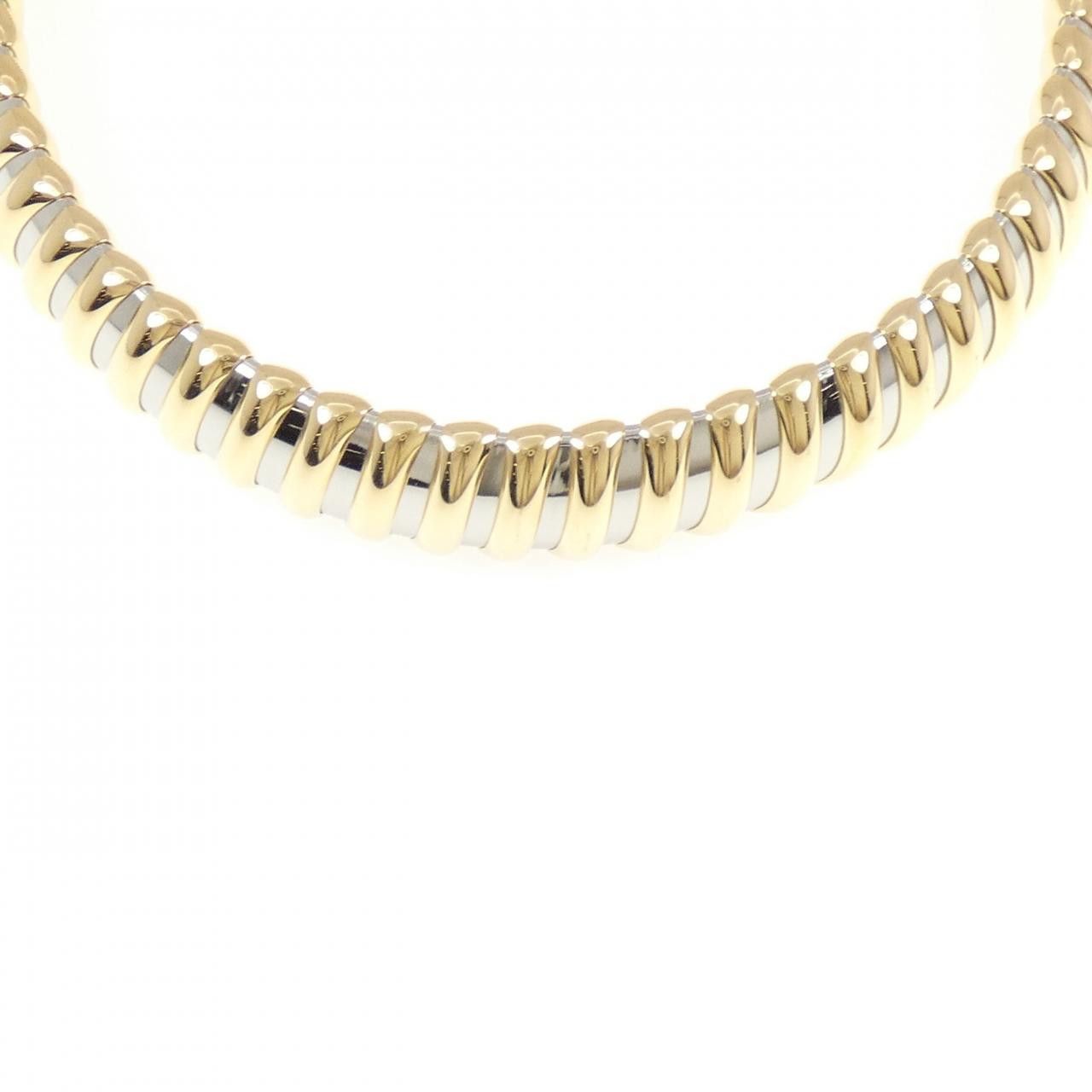 Bvlgari Bvlgari Bvlgari Tubogas 750 Yellow Gold Stainless Steel Necklace Precious Metal Necklace DUTY FREE for USA Size ONE SIZE - 1 Thumbnail
