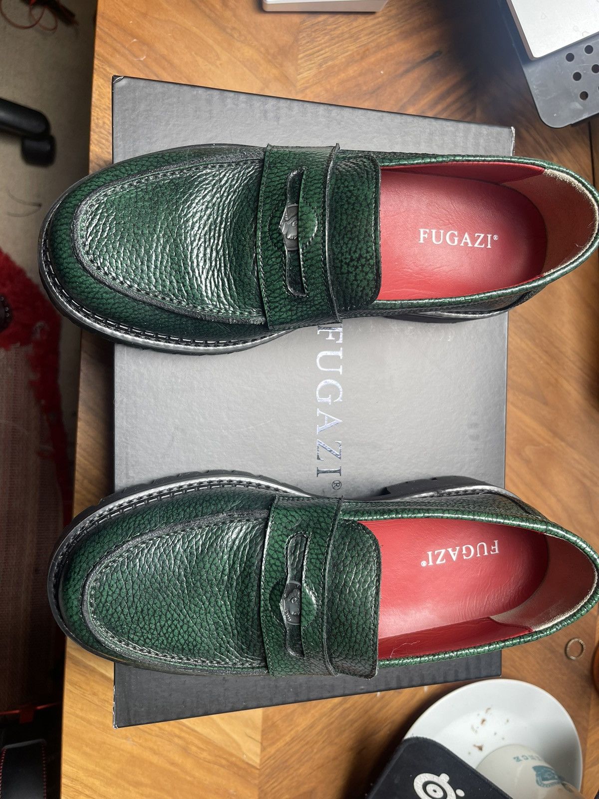 image of Fugazi Two Cent Loafer Avo in Forest Green, Men's (Size 8)