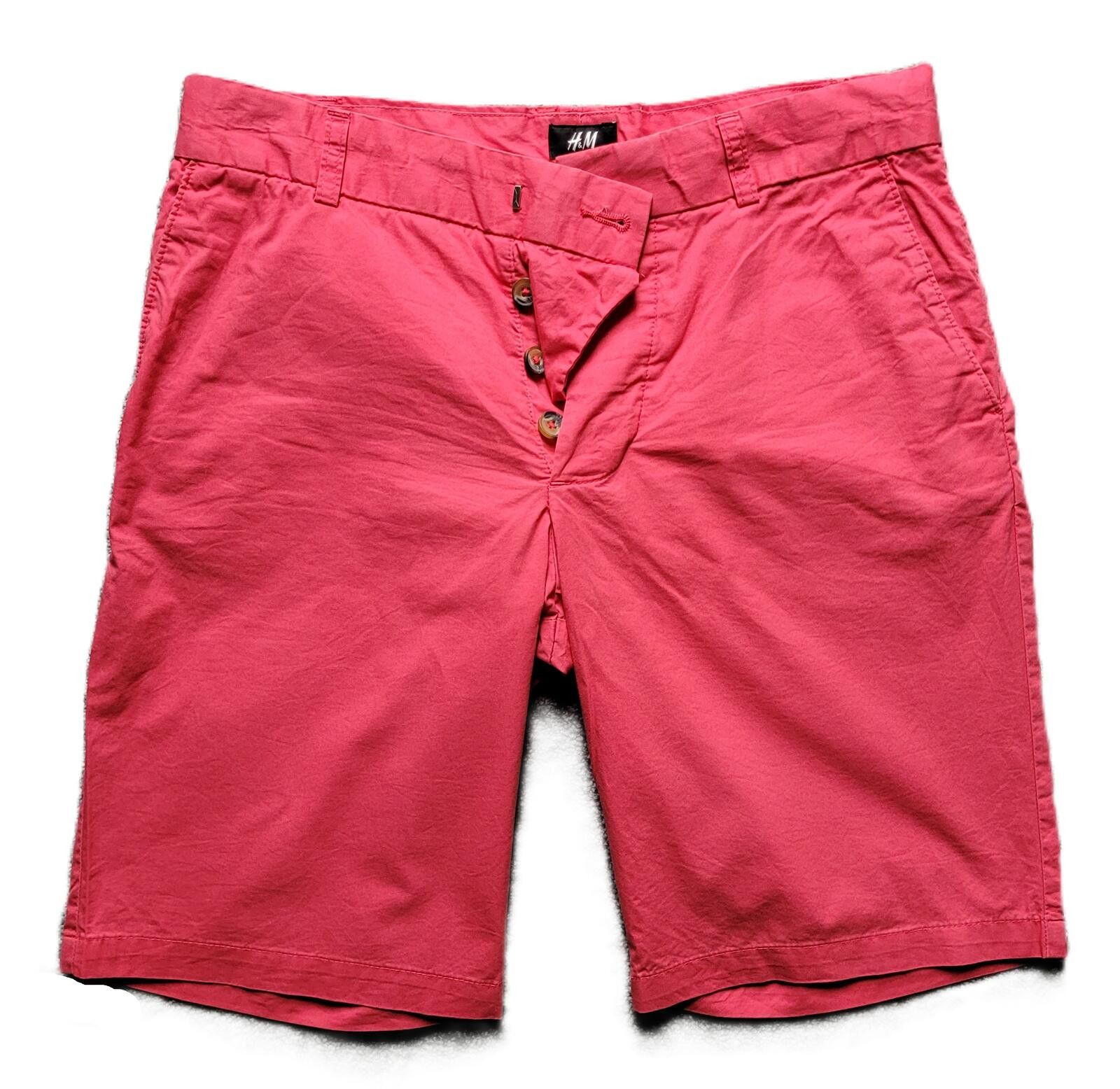 H&M H&M Men 28x9.5 Salmon Button Fly Chino Shorts Summer Cotton Size US 28 / EU 44 - 2 Thumbnail