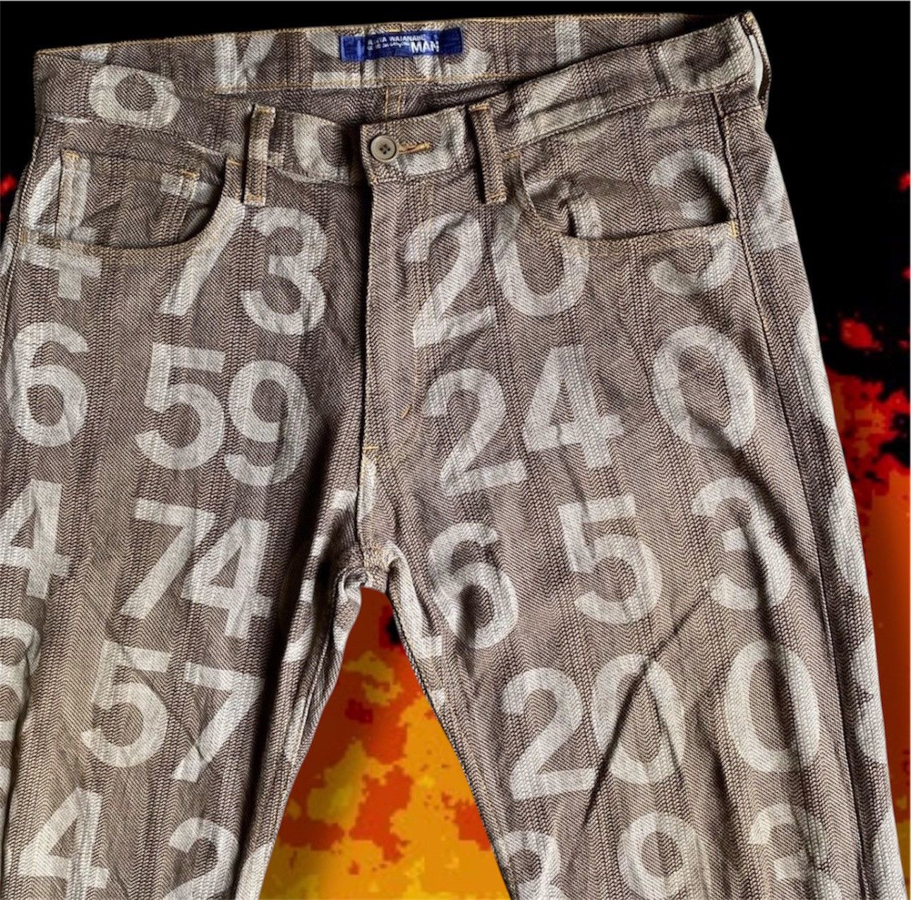 Comme des Garcons SS03 Number Jacquard Denim Size US 32 / EU 48 - 2 Thumbnail