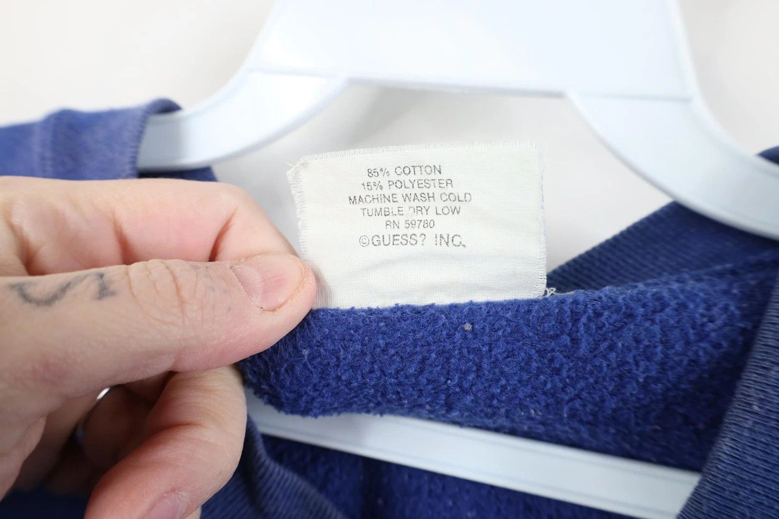 Guess Vintage 80s Georges Marciano Guess Sweatshirt Blue USA Size ONE SIZE - 9 Thumbnail