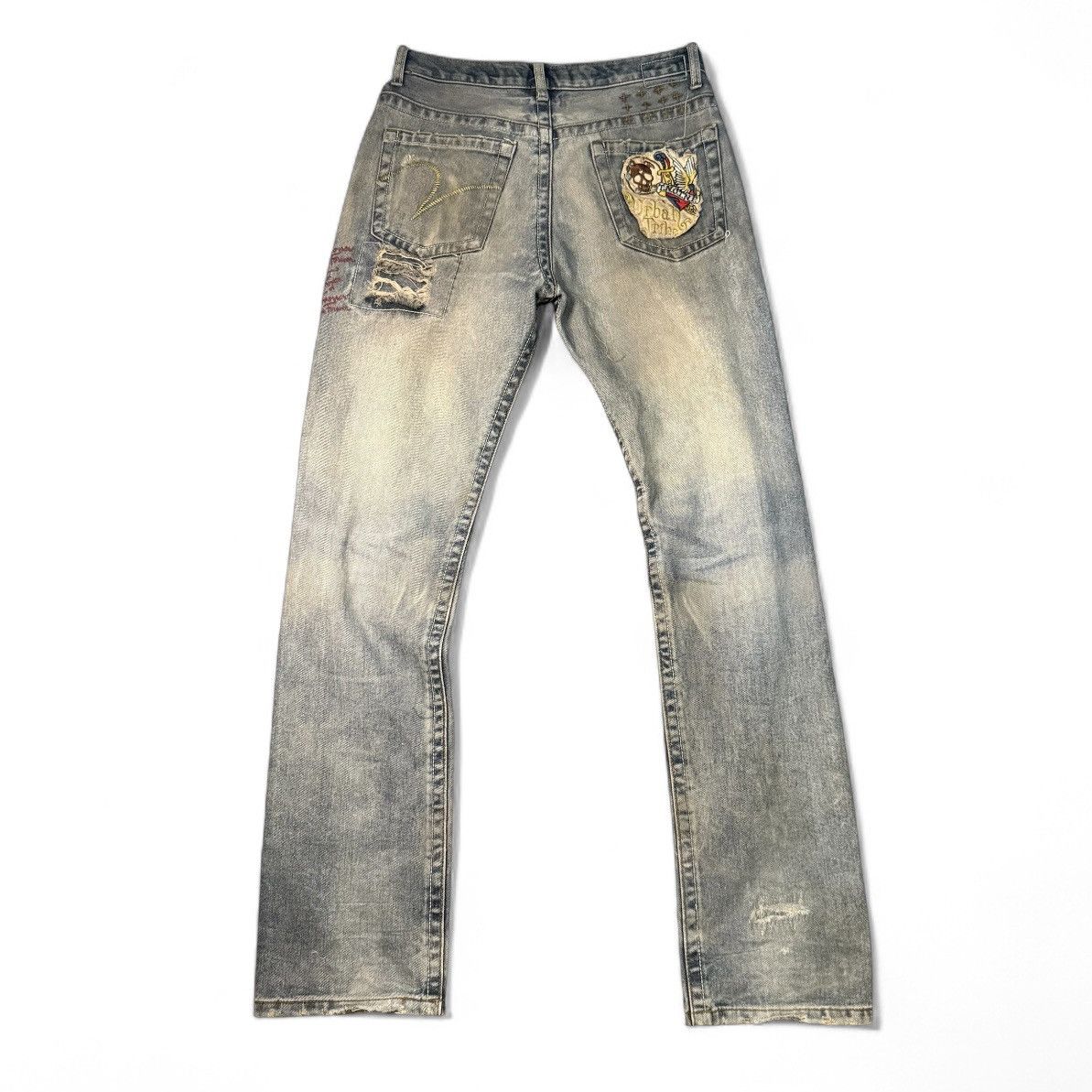 Affliction 🔥 Archival Urban Tribe Distressed Thrashed Punk Jeans Size US 30 / EU 46 - 3 Thumbnail