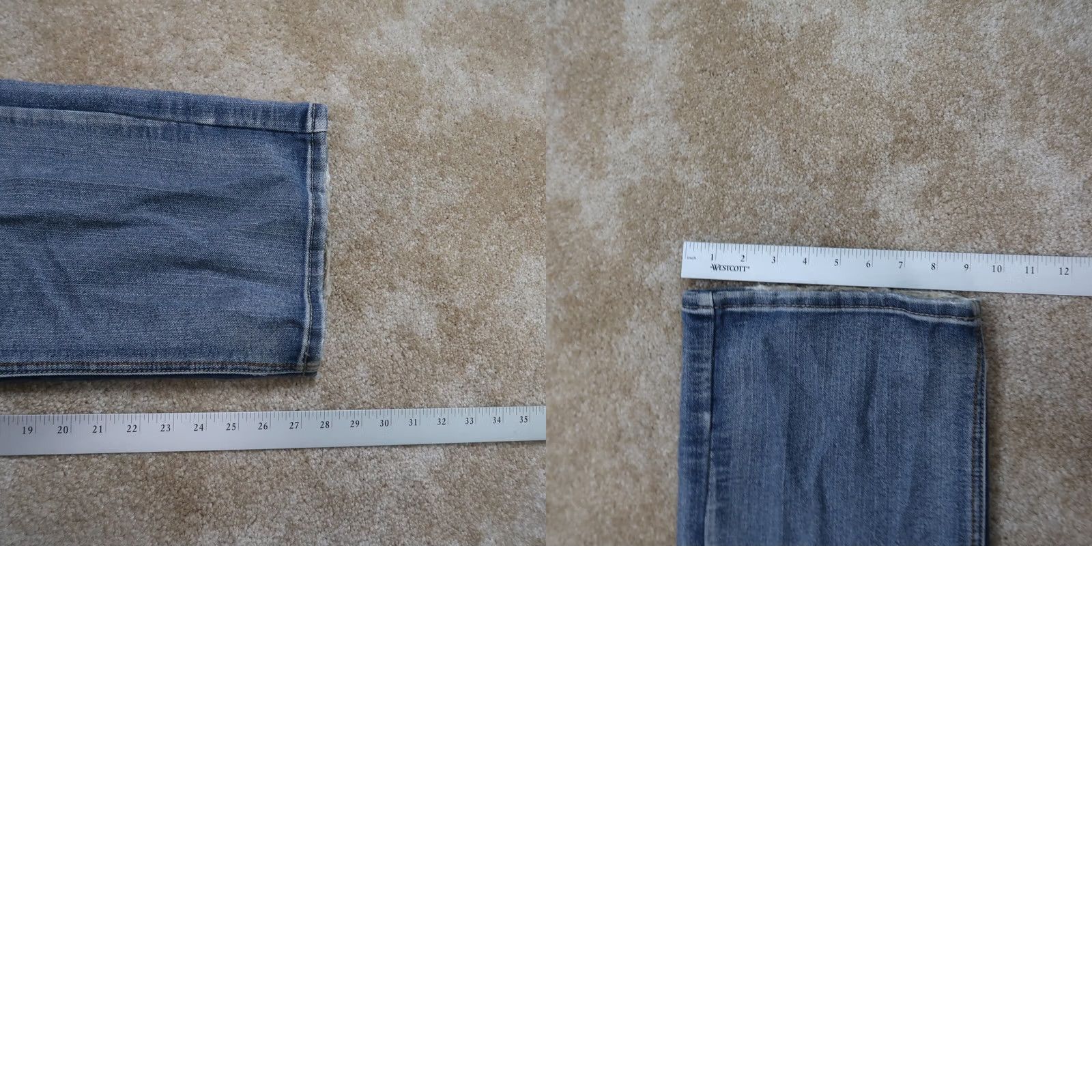 Denime Bailey's Point Bootscut Jeans Men’s 36x30 Denim Blue Distressed 5-Pocket Regular Cotton Bag Shape? Size US 36 / EU 52 - 9 Thumbnail
