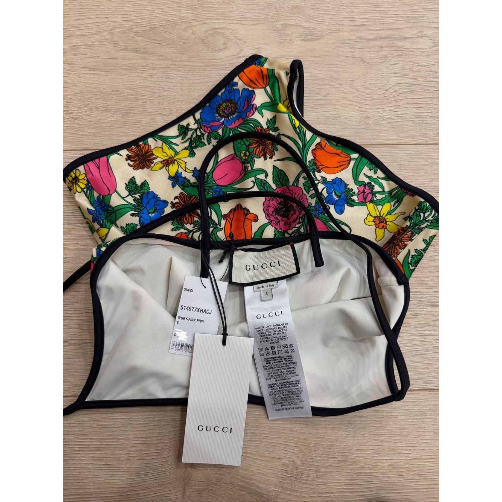 Gucci Gucci Floral Print Logo Criss Cross One Piece Swimsuit S Size S / US 4 / IT 40 - 10 Thumbnail
