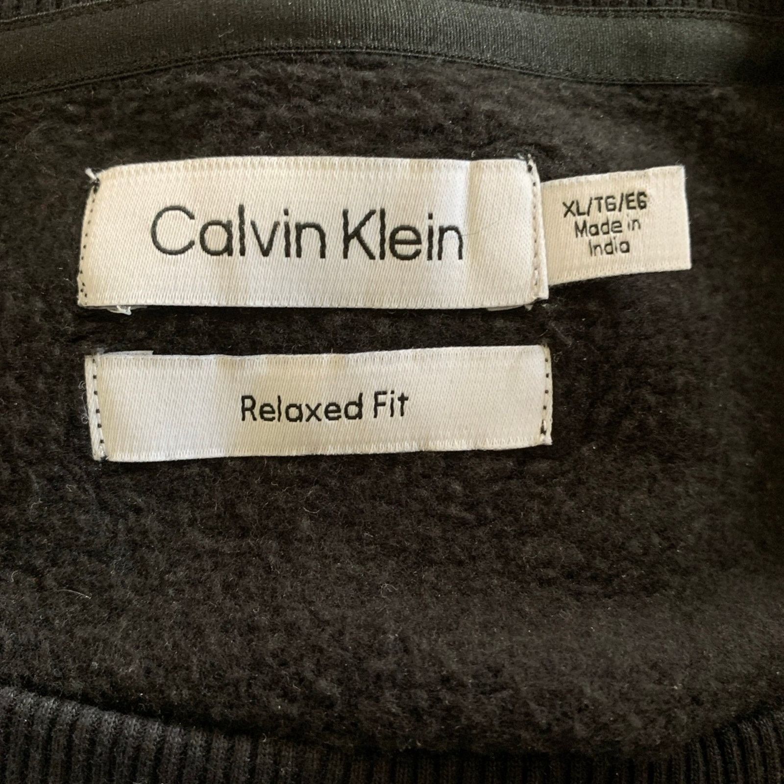 Calvin Klein Calvin Klein Men's XL Sweatshirt Black Relaxed Fit Logo Size US XL / EU 56 / 4 - 4 Thumbnail