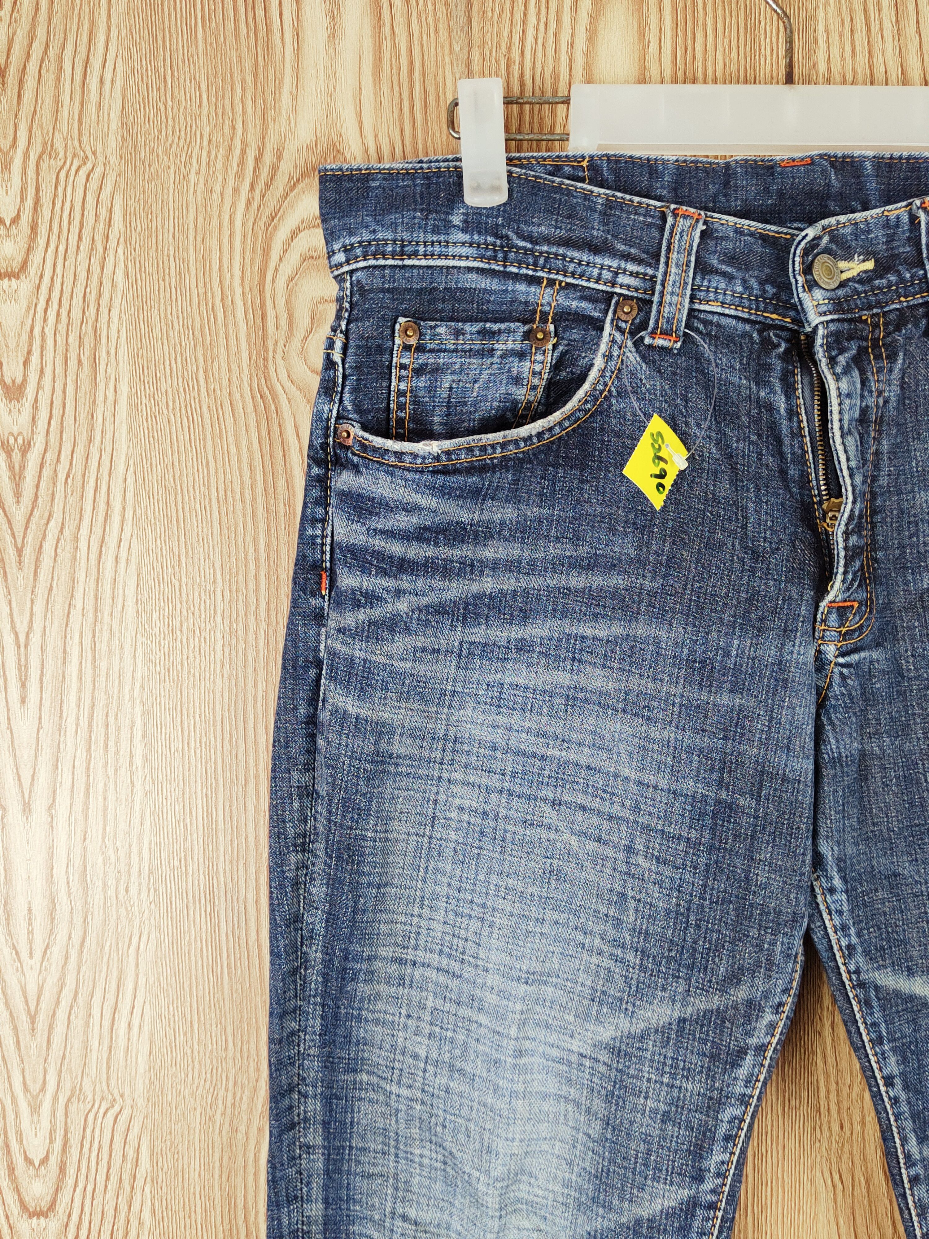 Japanese Brand GLHeart Dark Blue Distressed Ripped Jeans #S2690 Size 33" - 3 Thumbnail