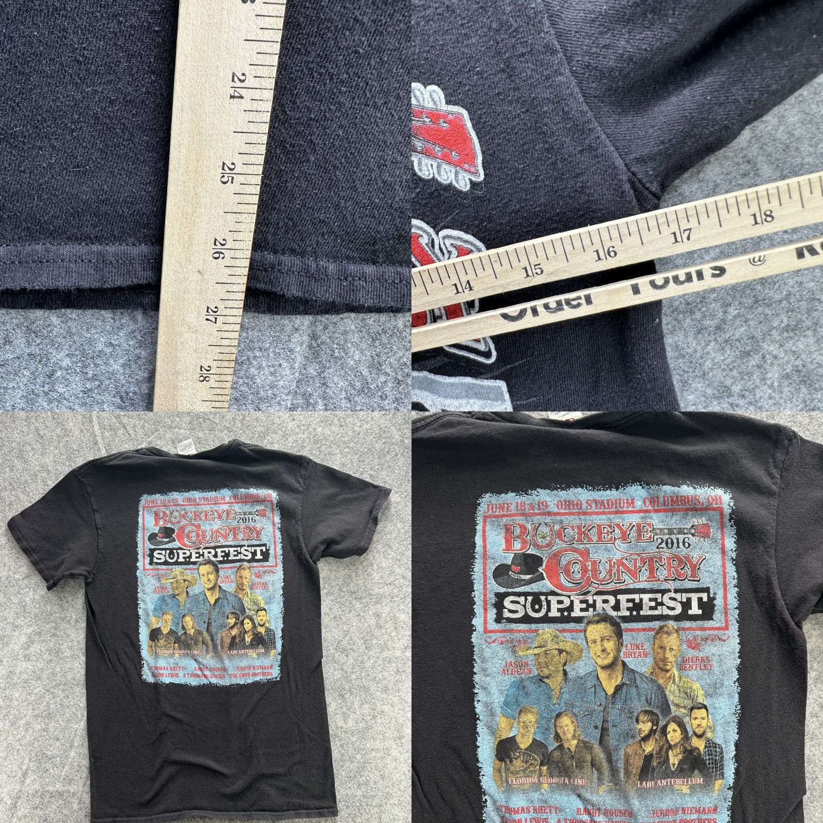 Vintage Buckeye Country Superfest Shirt Mens Small Black 2016 Ohio Stadium Concert Tee Size US S / EU 44-46 / 1 - 8 Thumbnail