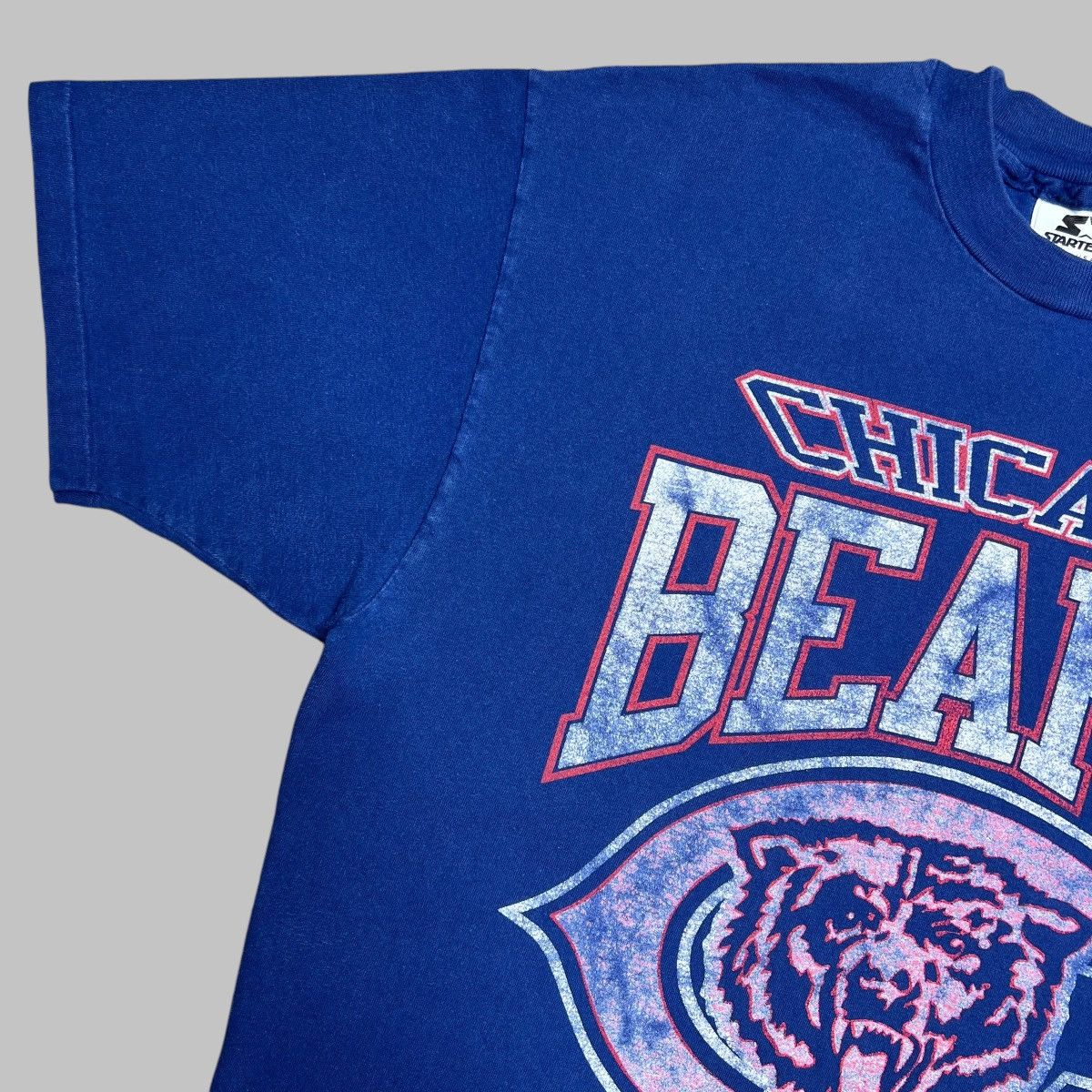 NFL × Starter × Vintage Vtg 90s NFL Chicago Bears Spell Out 3D Graphic Starter Tee Size US XL / EU 56 / 4 - 4 Thumbnail