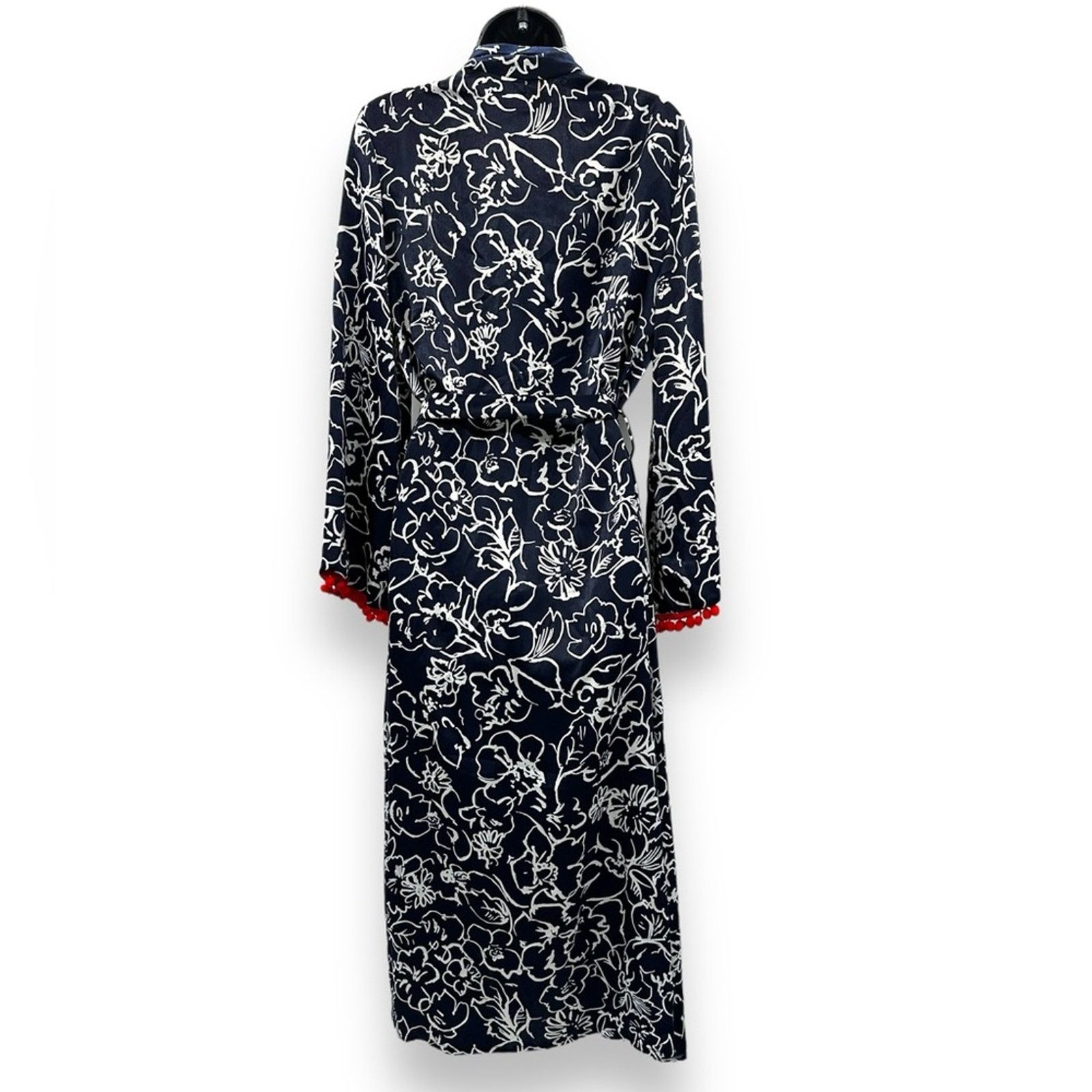 MISA Los Angeles Misa Azores Tasseled Navy Blue & White Floral Kimono XS NEW Size XS / US 0-2 / IT 36-38 - 7 Thumbnail