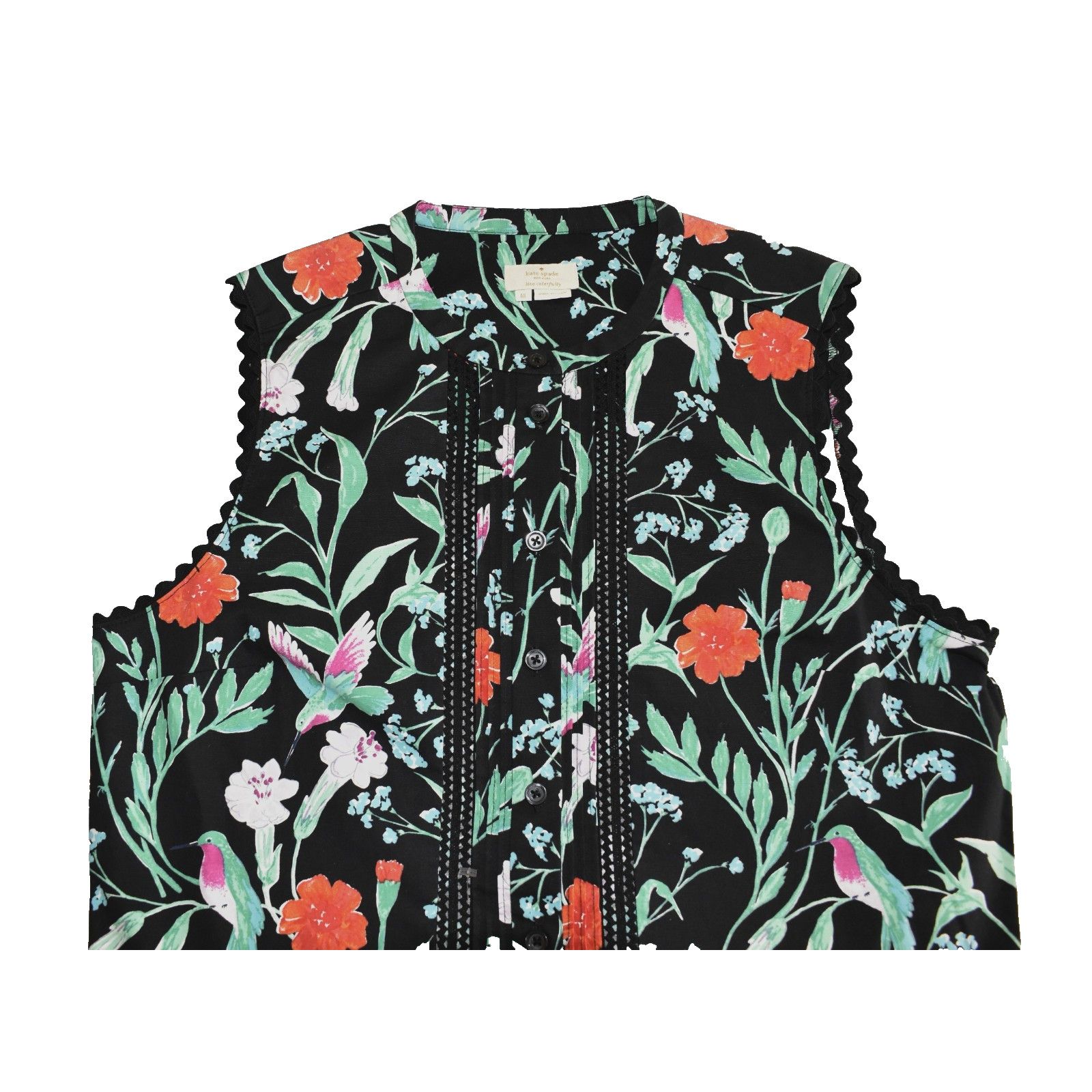 Kate Spade NEW KATE SPADE Jardin Poplin Hummingbird Peplum Top Size M Size M / US 6-8 / IT 42-44 - 5 Thumbnail