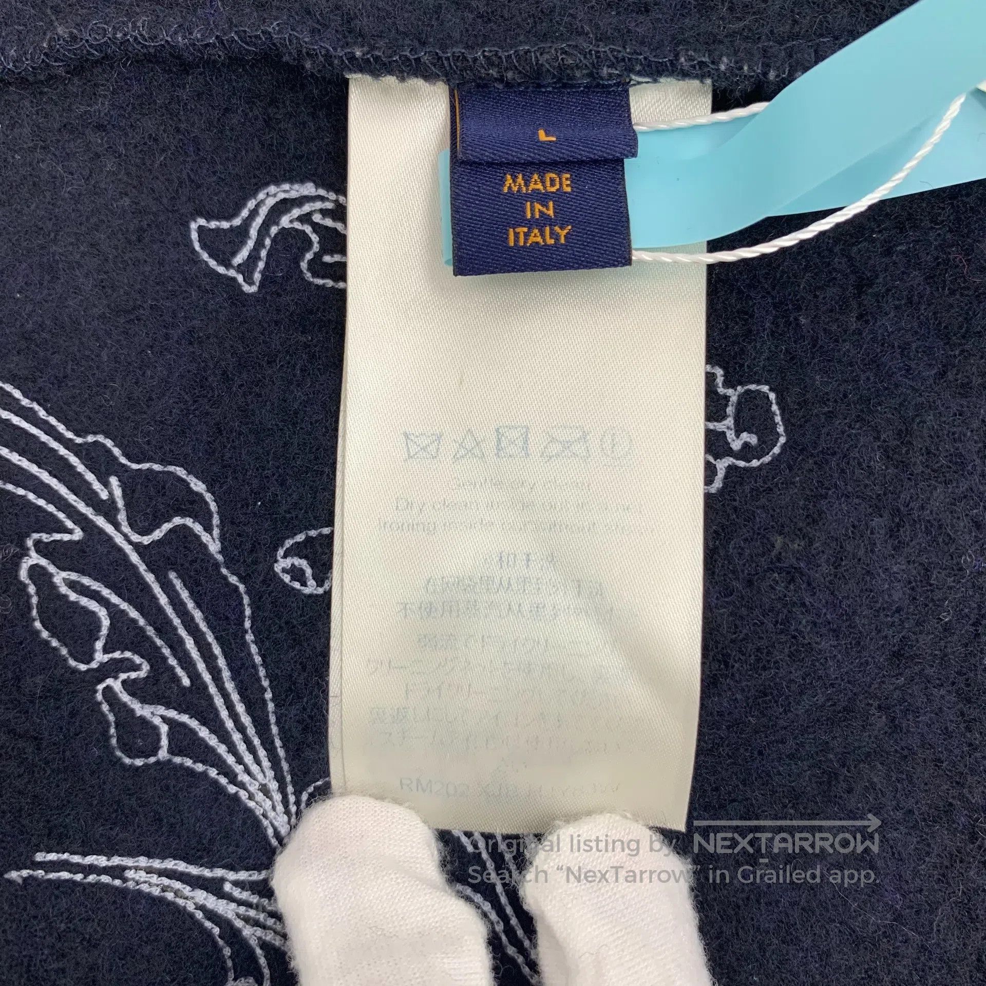 Louis Vuitton Louis Vuitton Dark Blue Sheep Wool Hooded Drawstring Zippe Size US L / EU 52-54 / 3 - 7 Thumbnail