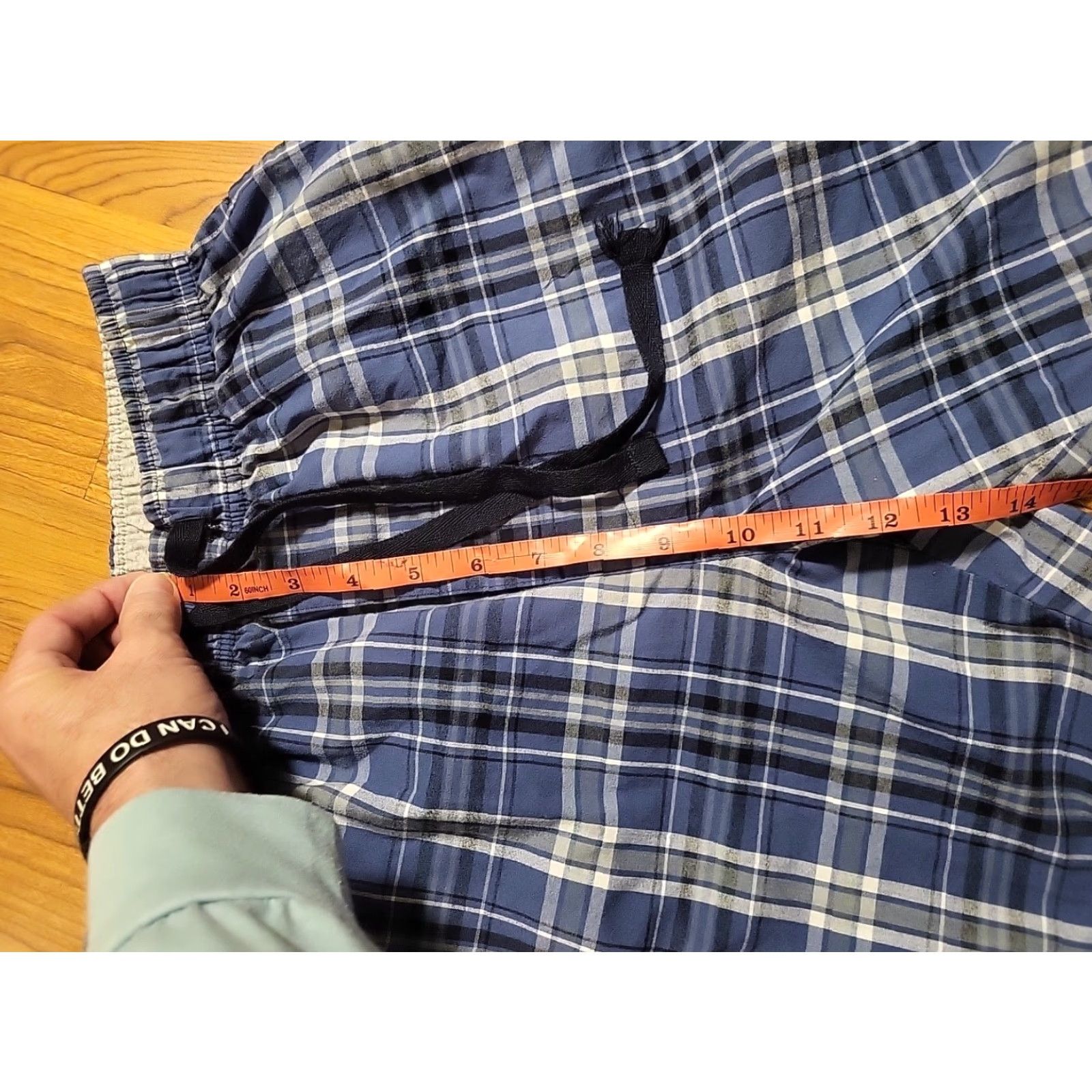 Hanes Hanes Pajama Pants Men Regular S 24-26" Waist Blue Plaid Bottoms Size US 29 - 3 Thumbnail