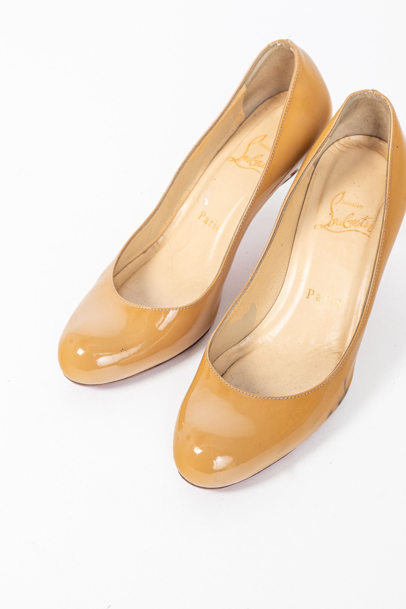 Christian Louboutin Christian Louboutin Simple 70 Camel Patent Leather Pumps Size US 5.5 / IT 35.5 - 6 Thumbnail