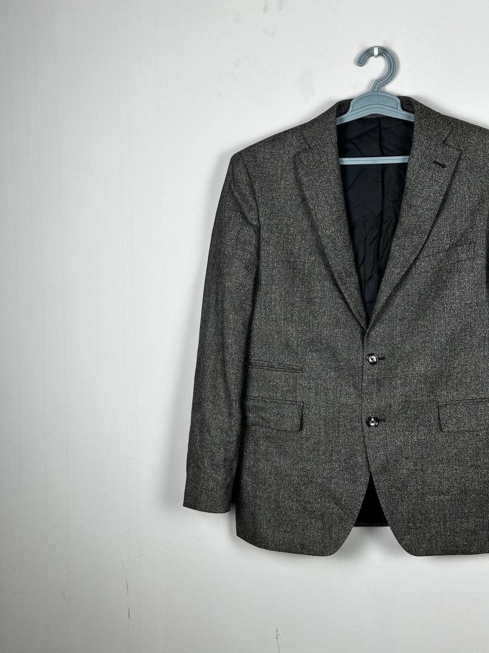 Tagliatore Tagliatore Virgin Wool Grey Checkered Blazer Made In Italy Size 52R - 2 Thumbnail