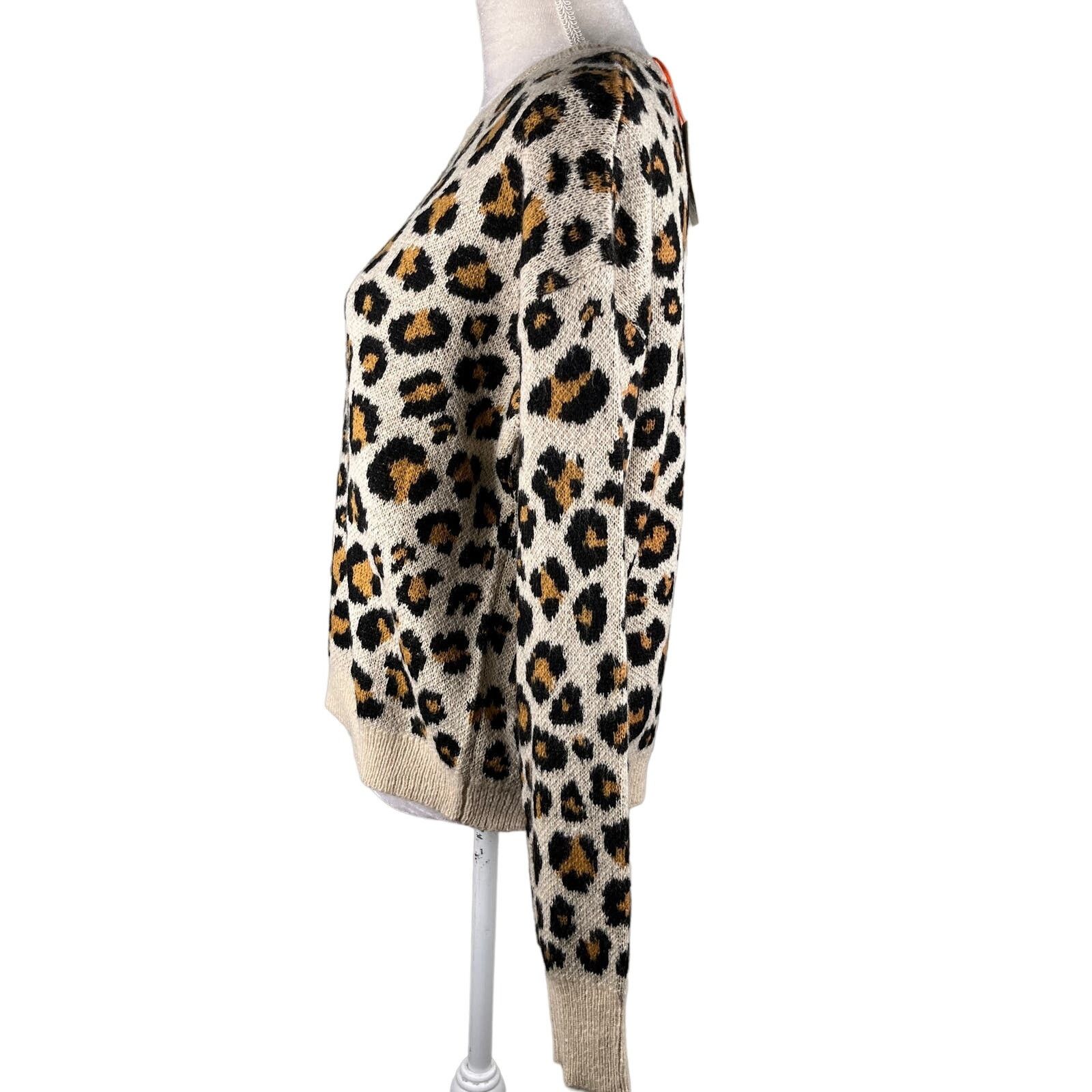 Other Knox Rose Leopard Sweater Medium Crew Pullover New Size M / US 6-8 / IT 42-44 - 11 Thumbnail