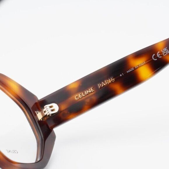 Celine Celine CL50161F 053 Eyeglasses Havana 52mm Square Frame Size ONE SIZE - 8 Thumbnail