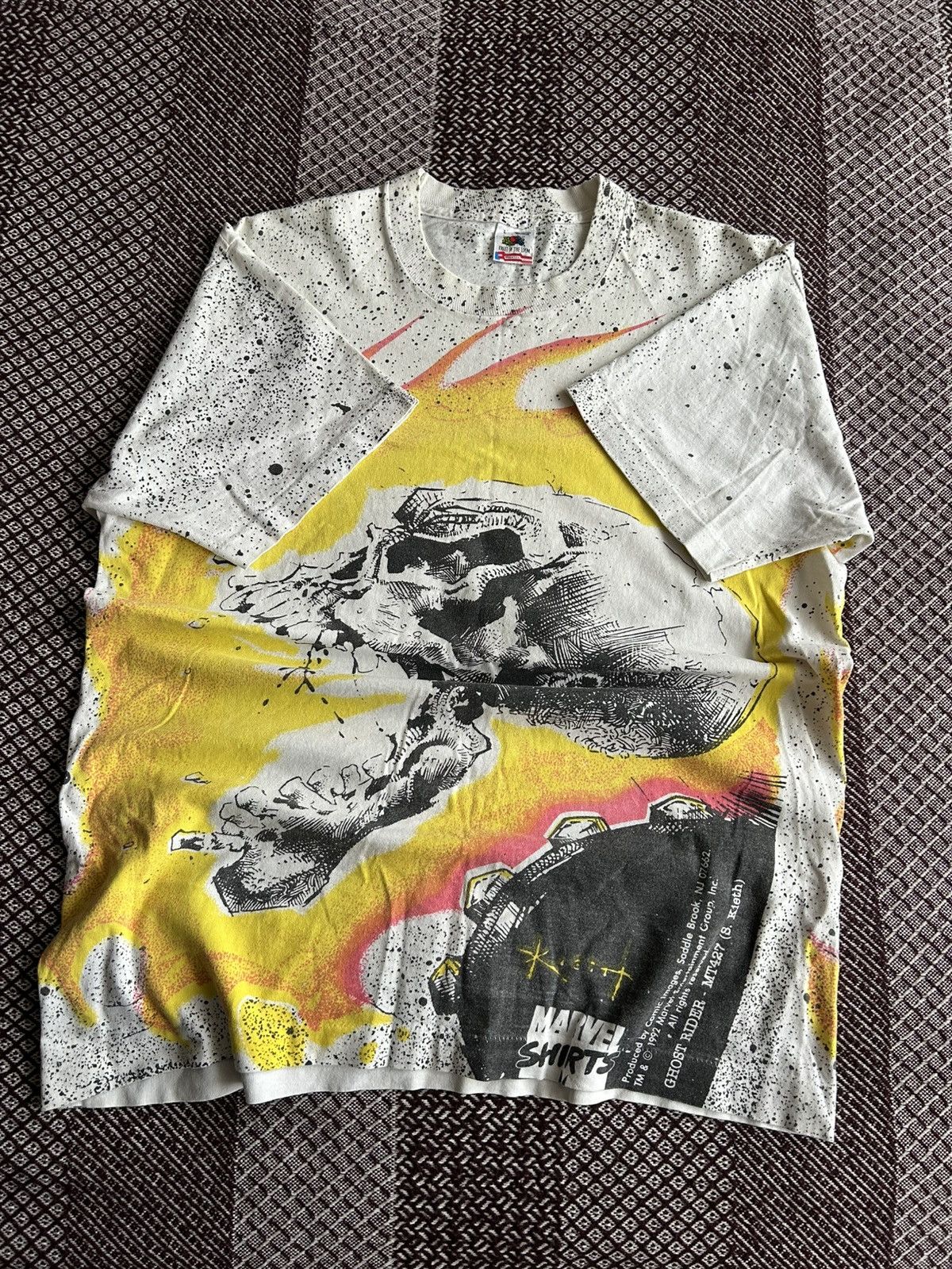 Marvel Comics Vintage Ghost Rider 1992 Marvel Overprint Crazy T-shirt Sz L Size US L / EU 52-54 / 3 - 10 Thumbnail