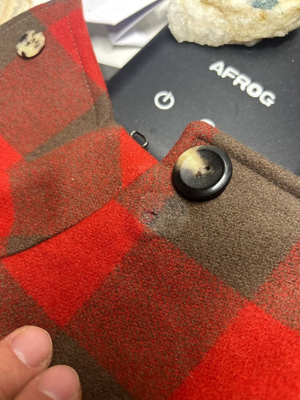 A.P.C. A.P.C. Buffalo Check Bomber Jacket Red/Brown Wool Vintage Size S / US 4 / IT 40 - 14 Thumbnail