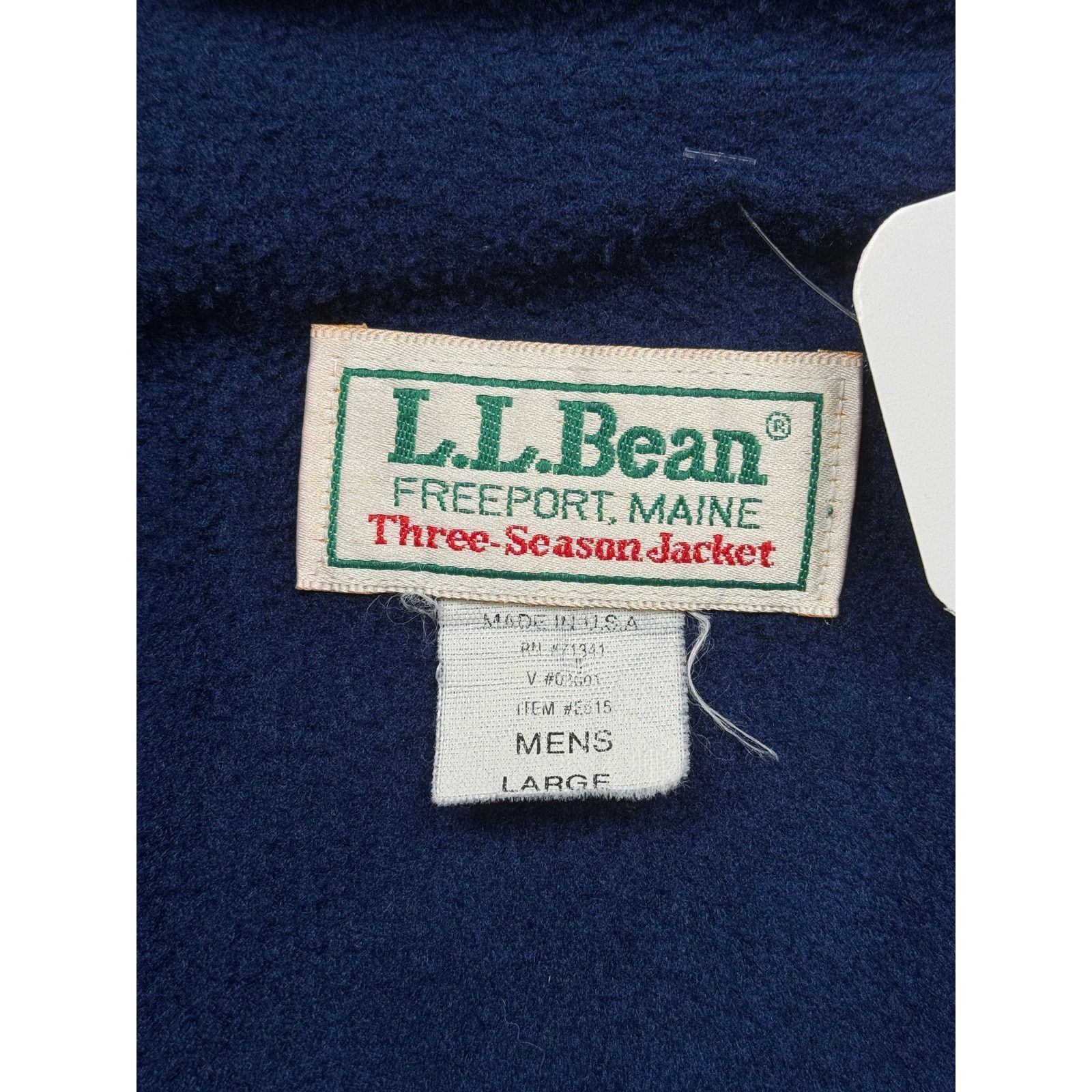 Vintage Vintage 90s LL Bean Three Season Bomber Jacket Size L Blue Size US L / EU 52-54 / 3 - 3 Thumbnail