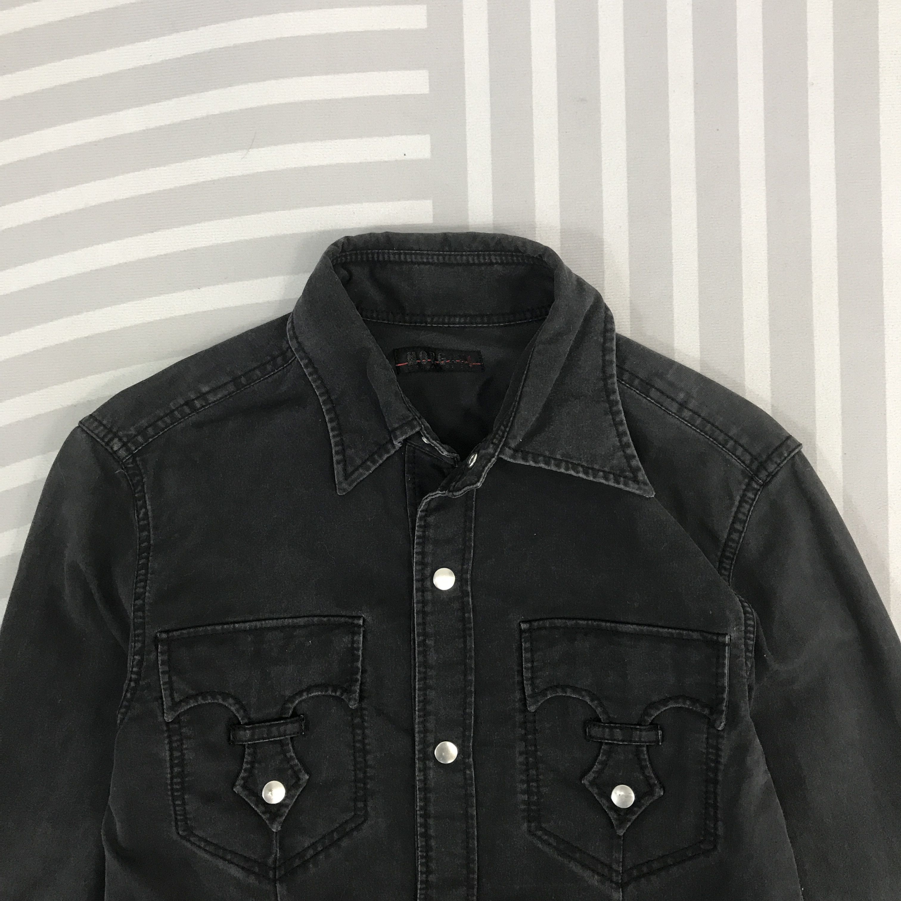 Japanese Brand × Morgan Homme × Vintage Vintage Morgan Homme Black punk Snap Button Shirt Size US M / EU 48-50 / 2 - 2 Thumbnail