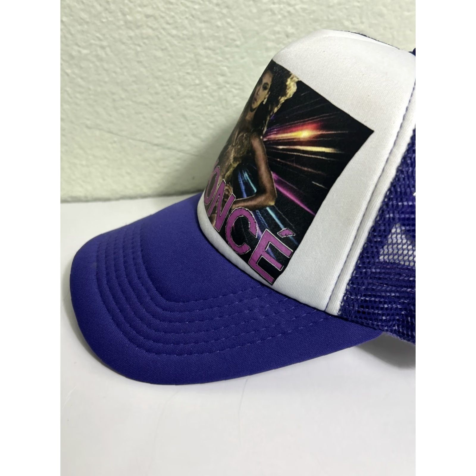 Vintage Beyoncé Trucker Hat Purple White SnapBack Adjustable Toptie Men One Size White Purple Trucker Hat Womens/Mens Size ONE SIZE - 7 Thumbnail