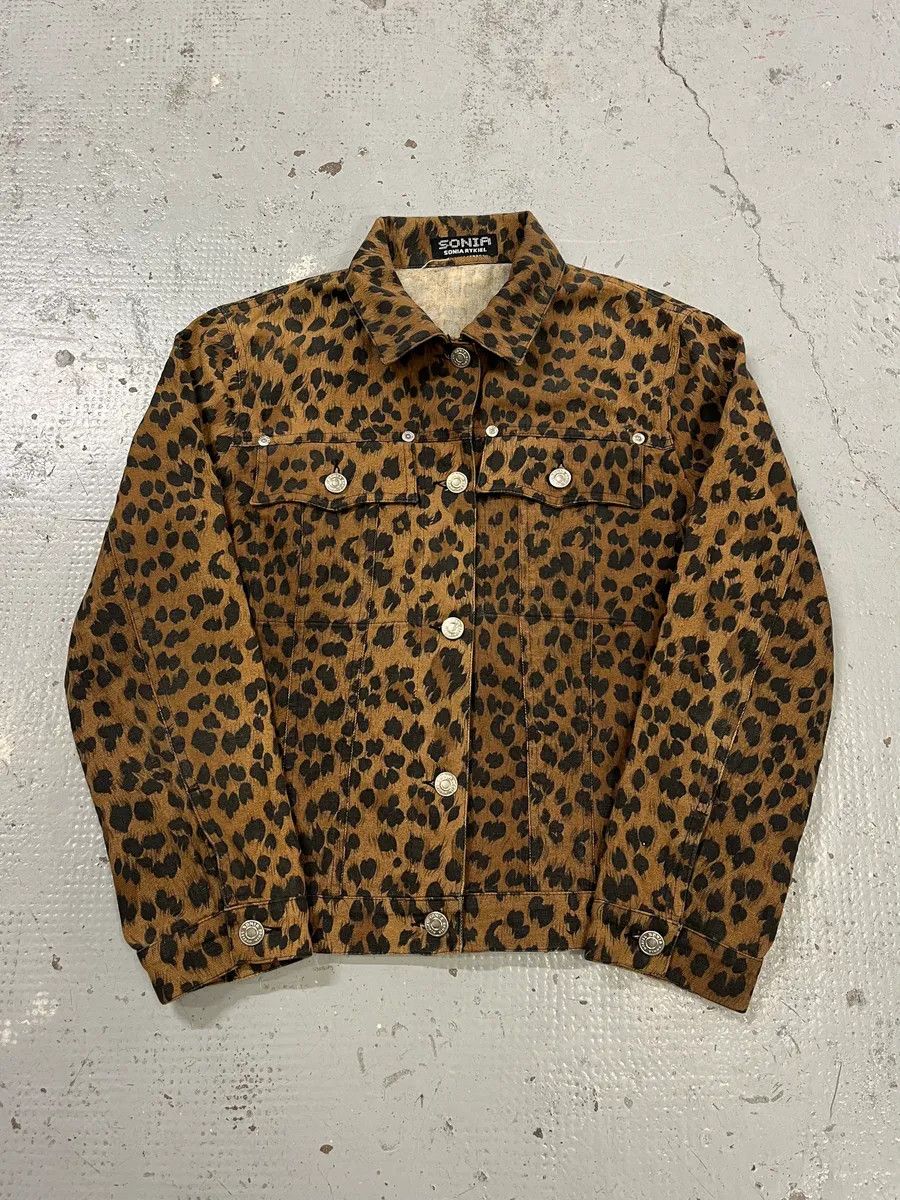 Vintage Sonia Ryckiel Brown Leopard Print Jacket Size S / US 4 / IT 40 - 1 Thumbnail