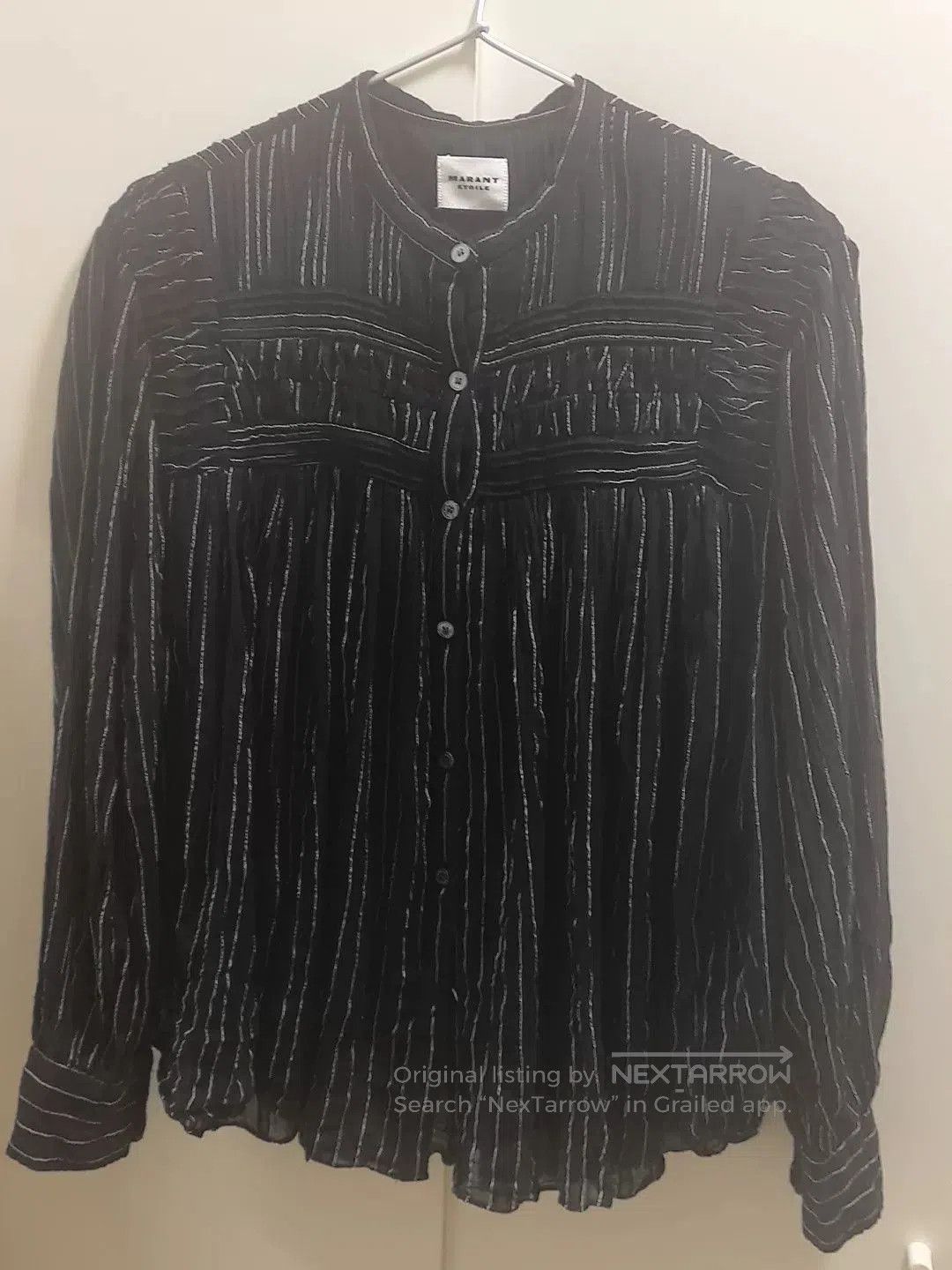 Isabel Marant Étoile Striped Accordion Pleat Shirt.