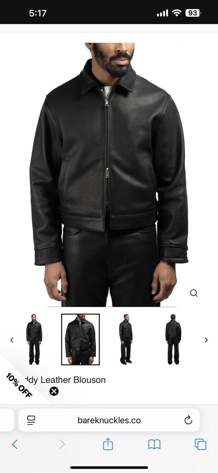 Bare Knuckles Bare Knuckles Freddy Leather Blouson Jacket Size US M / EU 48-50 / 2 - 2 Thumbnail