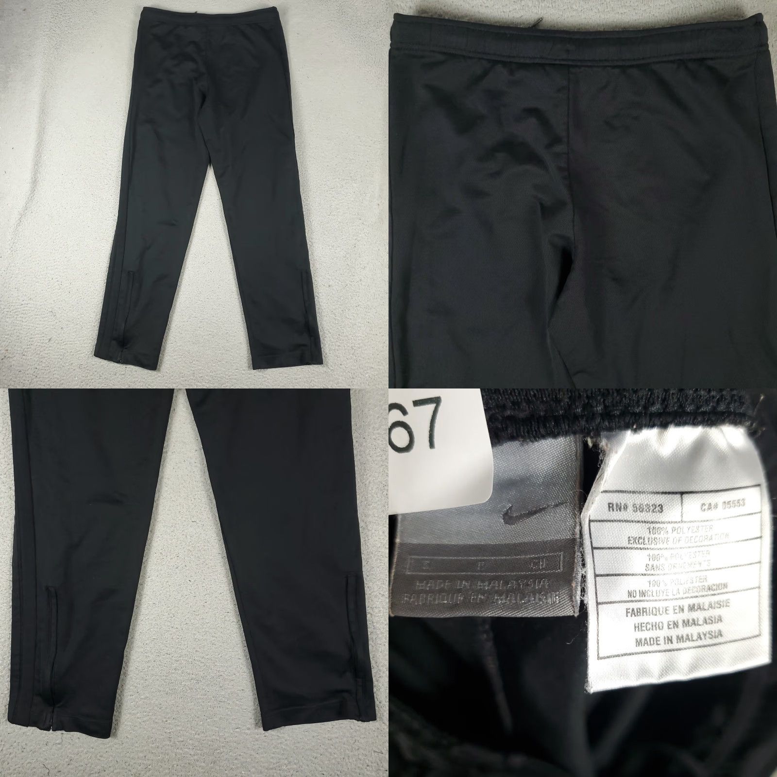 Nike Nike Sweatpants Pants Mens S Black Vintage Y2K Ankle Zip Track Size US 29 - 8 Thumbnail