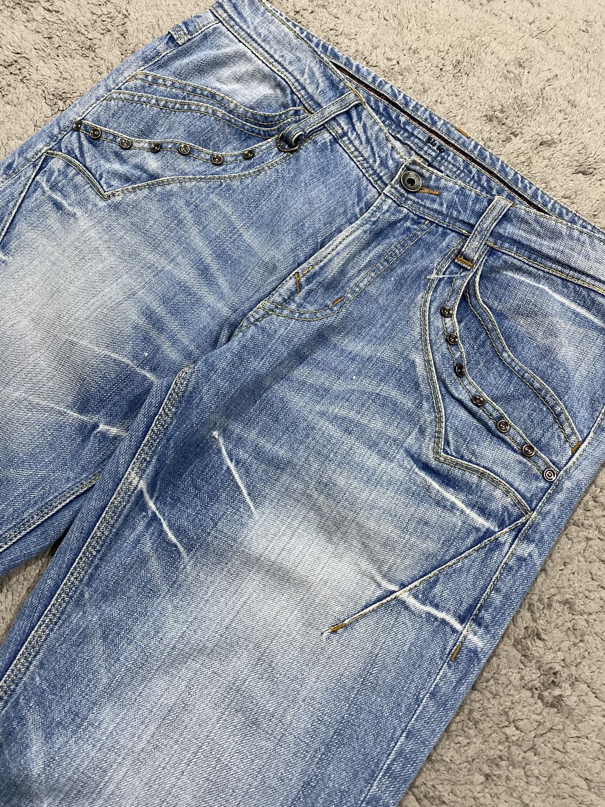 If Six Was Nine Nicole Club For Men Flared Studded Punk Style Jeans Denim Size US 34 / EU 50 - 5 Thumbnail