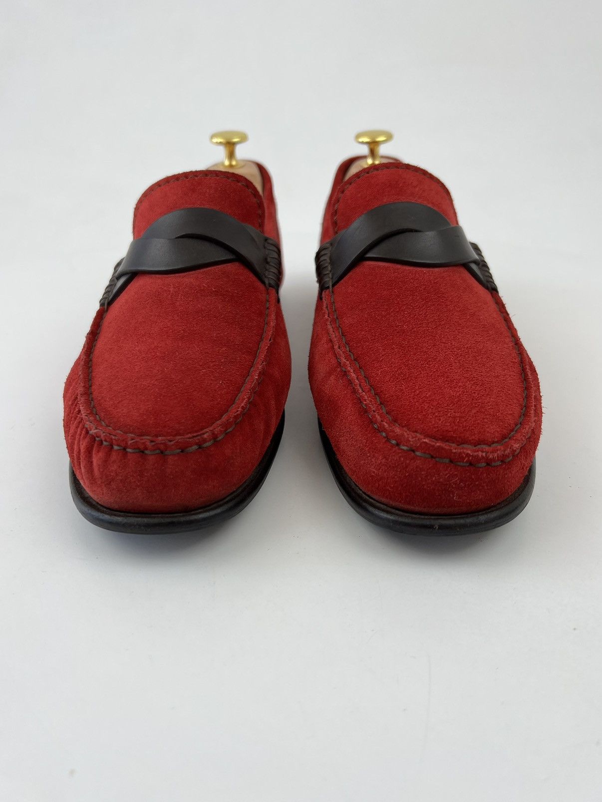 Tom Ford TOM FORD Loafers Suede Shoes Woven Strap Red Men’s Size US 8 / EU 41 - 6 Thumbnail