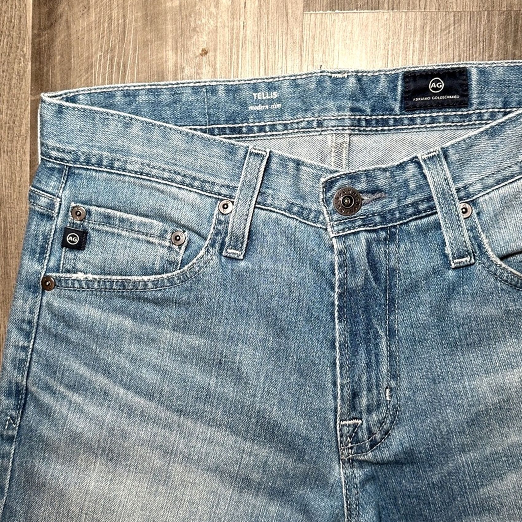 Vintage AG Adriano Goldschmied Tellis Modern Slim Jeans Men 28 Regular Blue 34 Inseam 34 28x34 Size US 28 / EU 44 - 6 Thumbnail