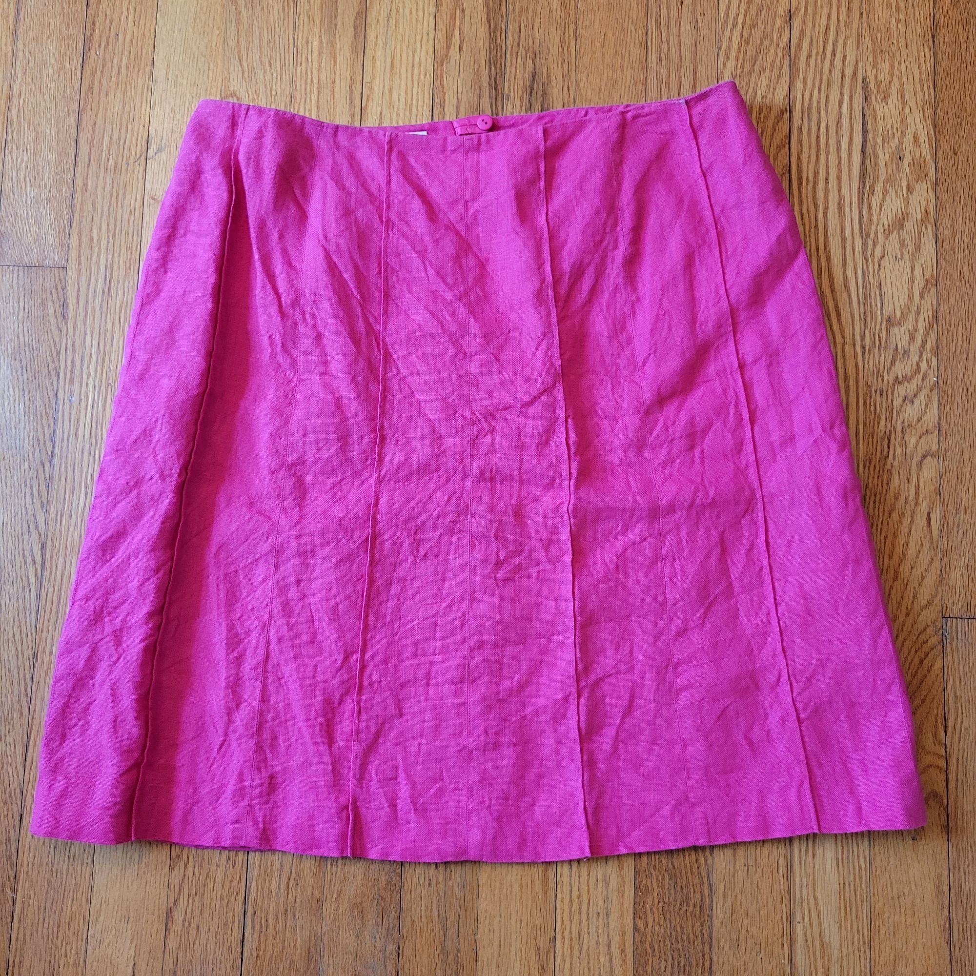 Talbots Talbots Irish Linen Skirt 16 Hot Pink Summer Barbiecore Mode Size 38" / US 16 / IT 52 - 1 Thumbnail