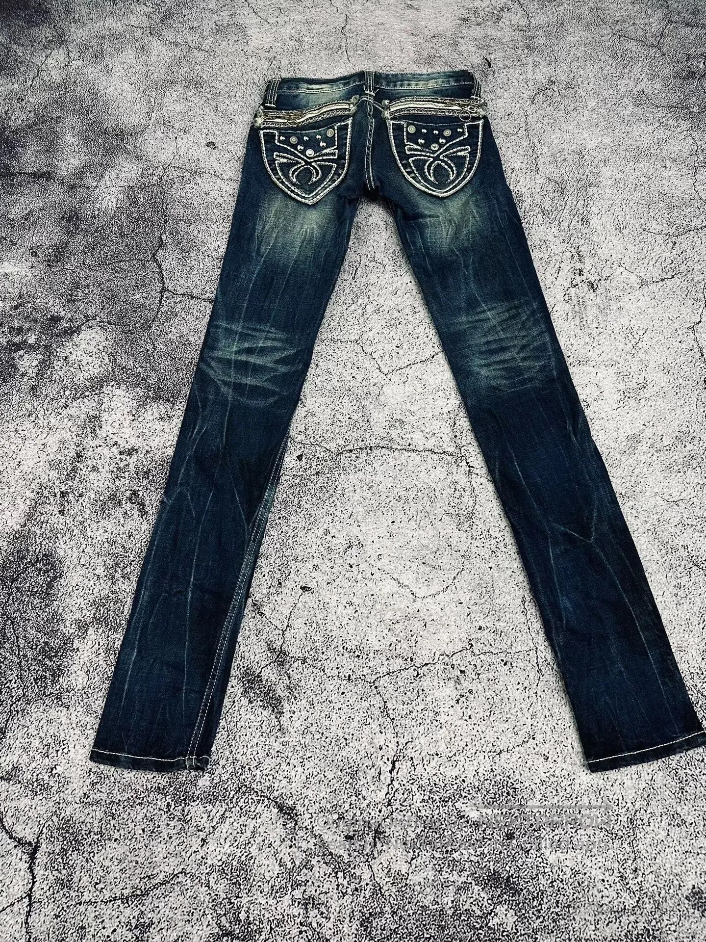 Japanese Brand Rock Revival Vintage Wash Straight Leg Jeans. Size 24" / US 00 / IT 34 - 6 Thumbnail