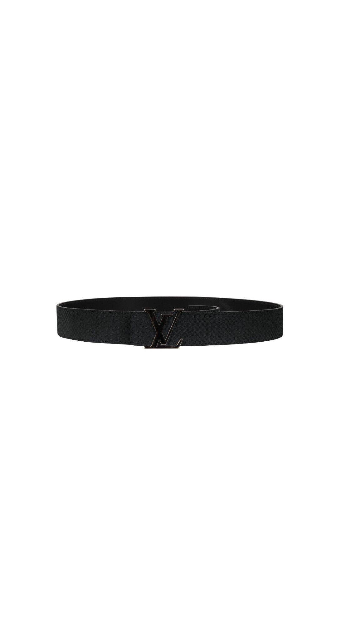 Louis Vuitton Mini Damier 40mm LV Initials Belt Blue Suede Size 40 - 1 Thumbnail