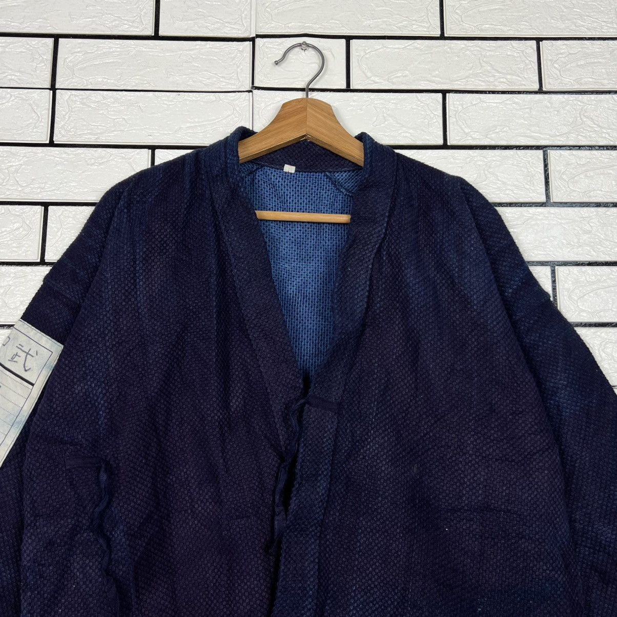 Vintage Bushu Navy Blue Indigo Shashiko Thick Weave Kimono 4133-C188 Size US L / EU 52-54 / 3 - 2 Thumbnail