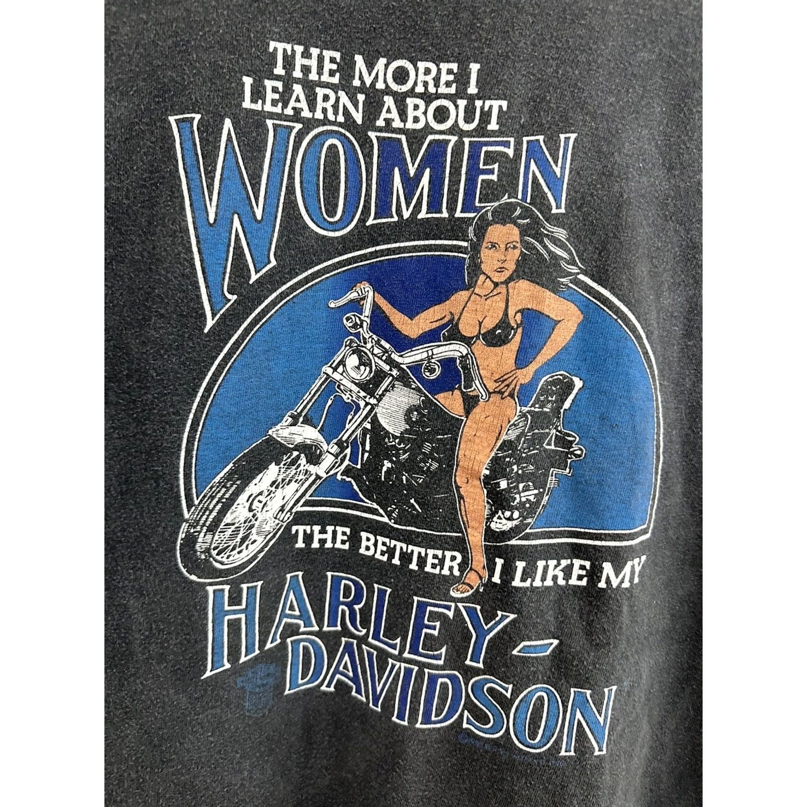 Harley Davidson VINTAGE Harley-Davidson T-Shirt L Adult Black 80s Motorcycle Mens Size US L / EU 52-54 / 3 - 5 Thumbnail