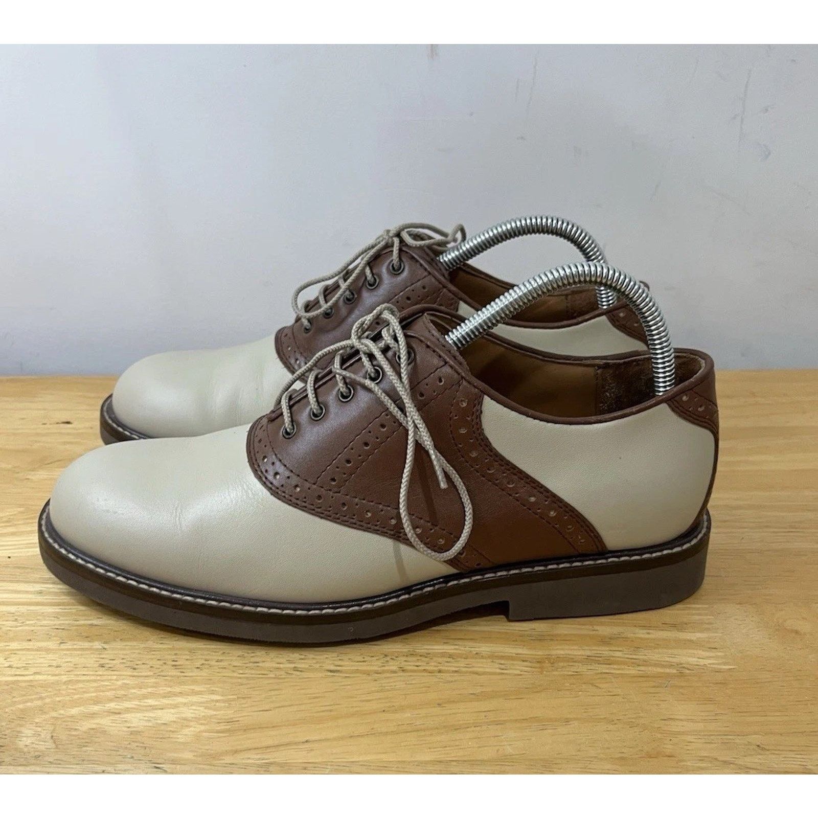 Jos. A. Bank Men's Jos.A.Bank Vintage Brown & Beige Lace Up Saddle Size 9 Size US 9 / EU 42 - 3 Thumbnail